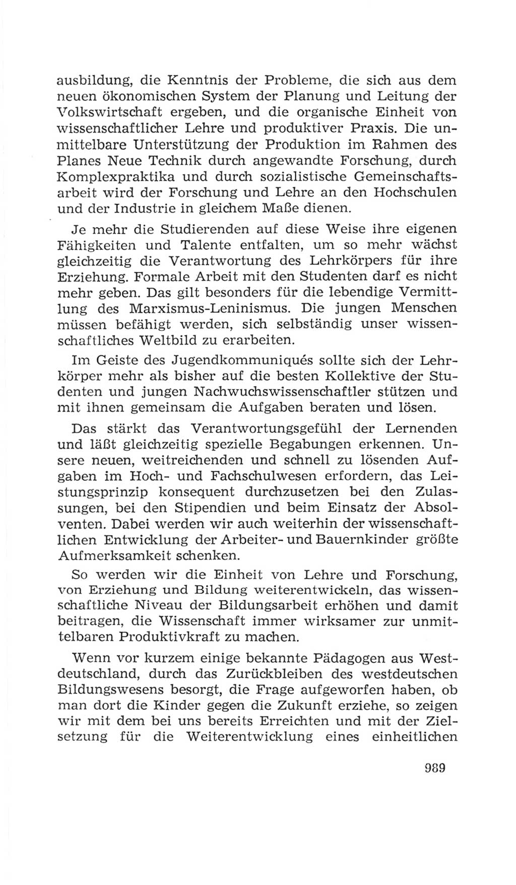 Volkskammer (VK) der Deutschen Demokratischen Republik (DDR), 4. Wahlperiode 1963-1967, Seite 989 (VK. DDR 4. WP. 1963-1967, S. 989)