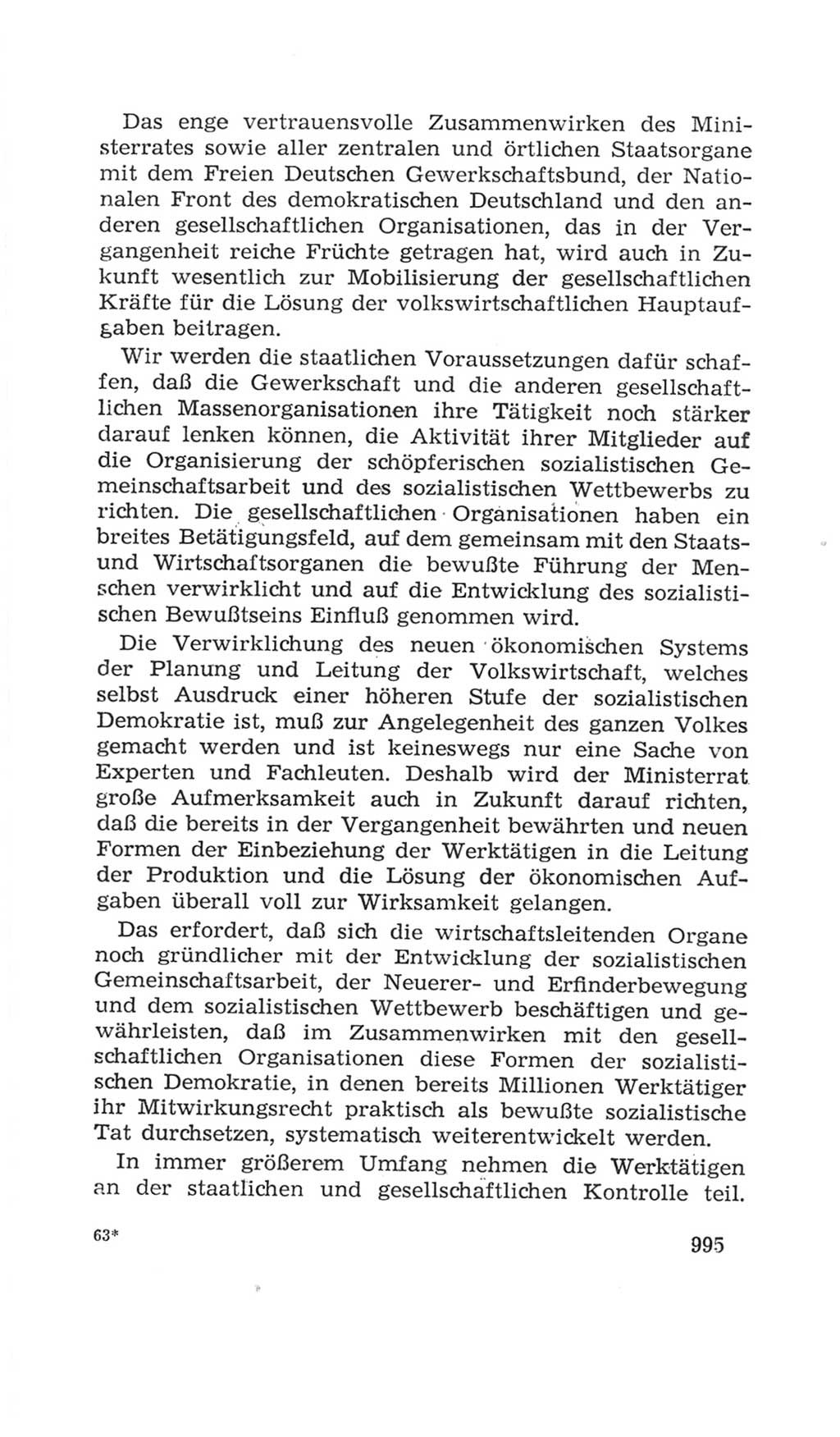 Volkskammer (VK) der Deutschen Demokratischen Republik (DDR), 4. Wahlperiode 1963-1967, Seite 995 (VK. DDR 4. WP. 1963-1967, S. 995)