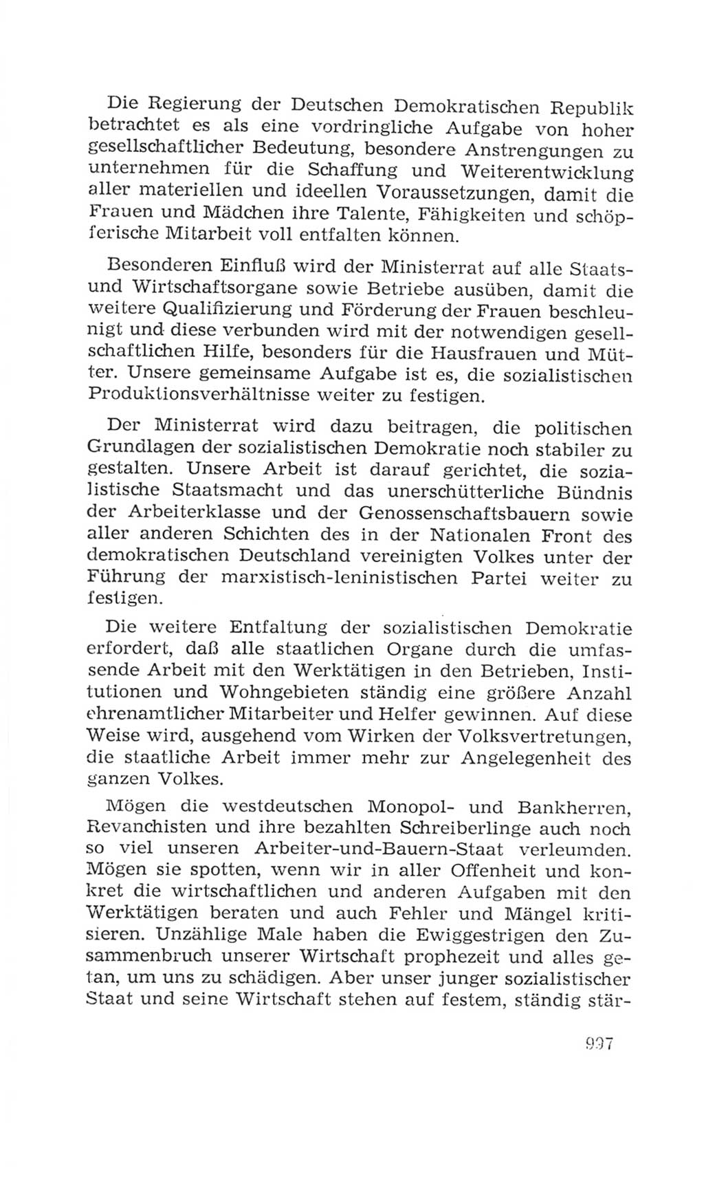 Volkskammer (VK) der Deutschen Demokratischen Republik (DDR), 4. Wahlperiode 1963-1967, Seite 997 (VK. DDR 4. WP. 1963-1967, S. 997)