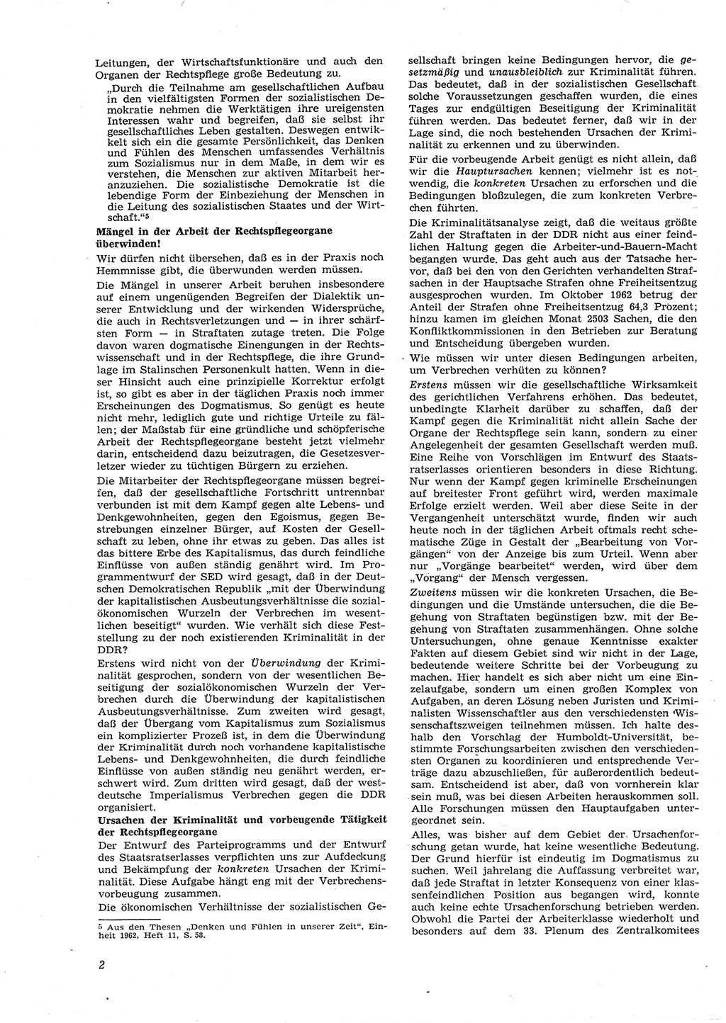 Neue Justiz (NJ), Zeitschrift für Recht und Rechtswissenschaft [Deutsche Demokratische Republik (DDR)], 17. Jahrgang 1963, Seite 2 (NJ DDR 1963, S. 2)