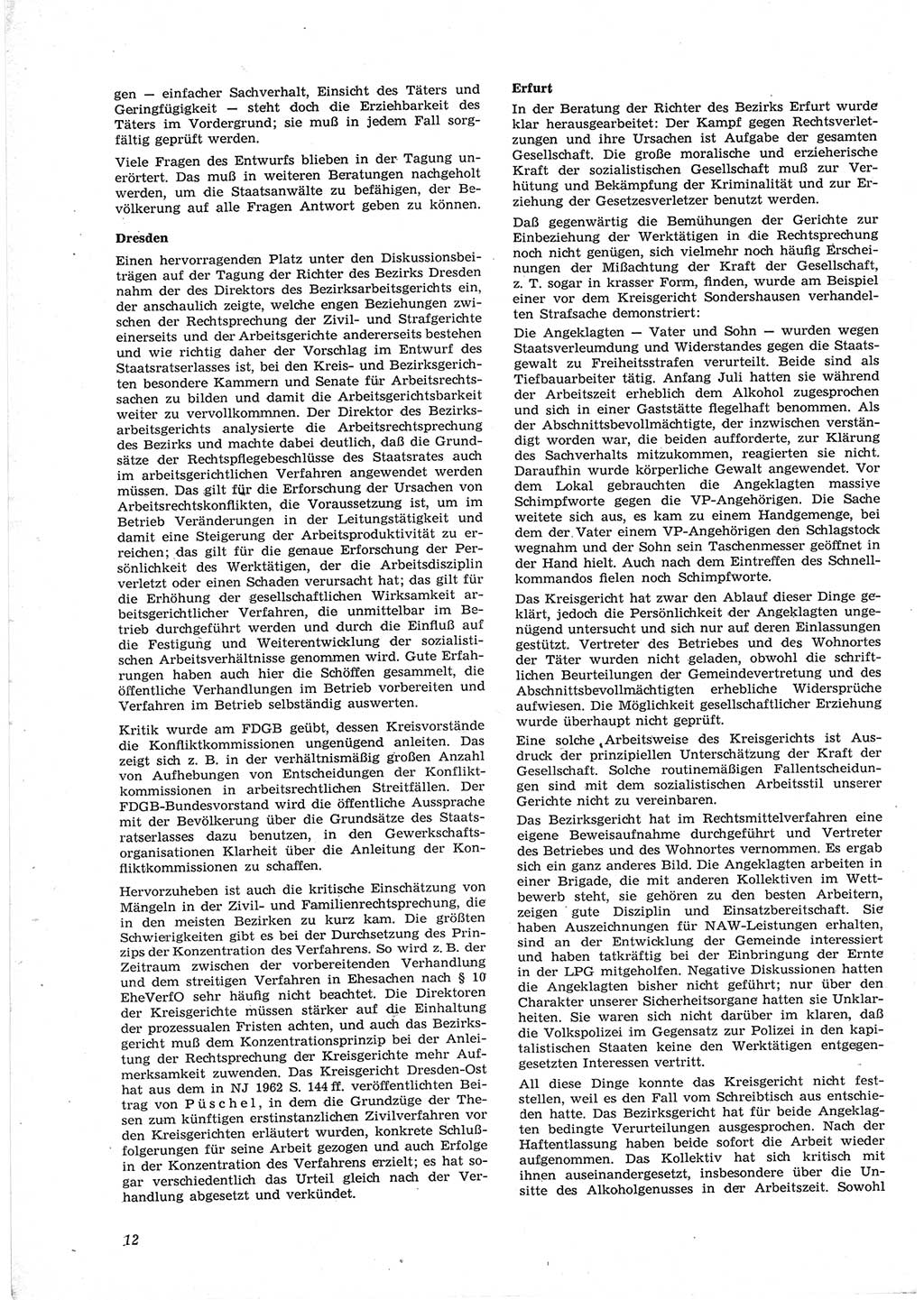 Neue Justiz (NJ), Zeitschrift für Recht und Rechtswissenschaft [Deutsche Demokratische Republik (DDR)], 17. Jahrgang 1963, Seite 12 (NJ DDR 1963, S. 12)