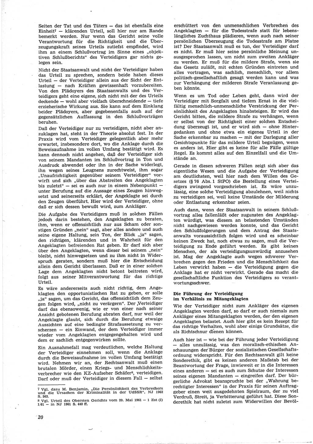 Neue Justiz (NJ), Zeitschrift für Recht und Rechtswissenschaft [Deutsche Demokratische Republik (DDR)], 17. Jahrgang 1963, Seite 20 (NJ DDR 1963, S. 20)