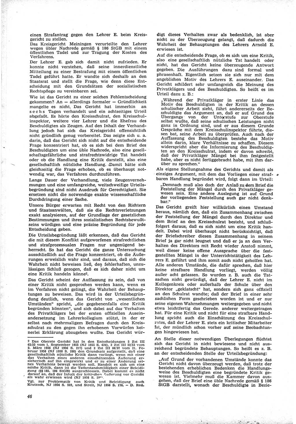 Neue Justiz (NJ), Zeitschrift für Recht und Rechtswissenschaft [Deutsche Demokratische Republik (DDR)], 17. Jahrgang 1963, Seite 46 (NJ DDR 1963, S. 46)