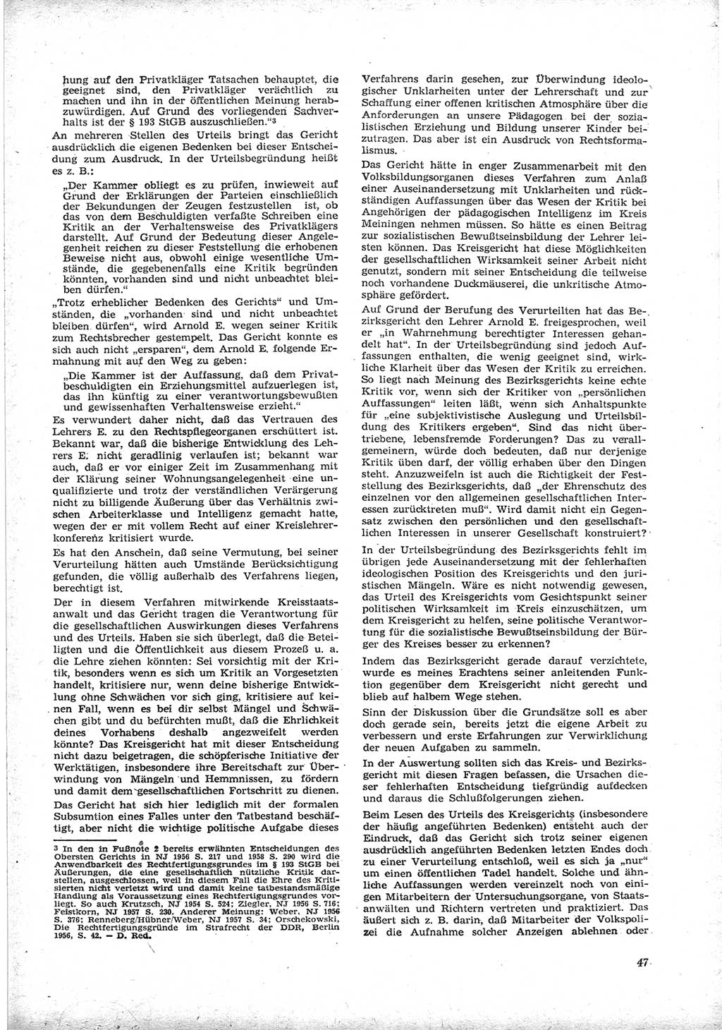 Neue Justiz (NJ), Zeitschrift für Recht und Rechtswissenschaft [Deutsche Demokratische Republik (DDR)], 17. Jahrgang 1963, Seite 47 (NJ DDR 1963, S. 47)