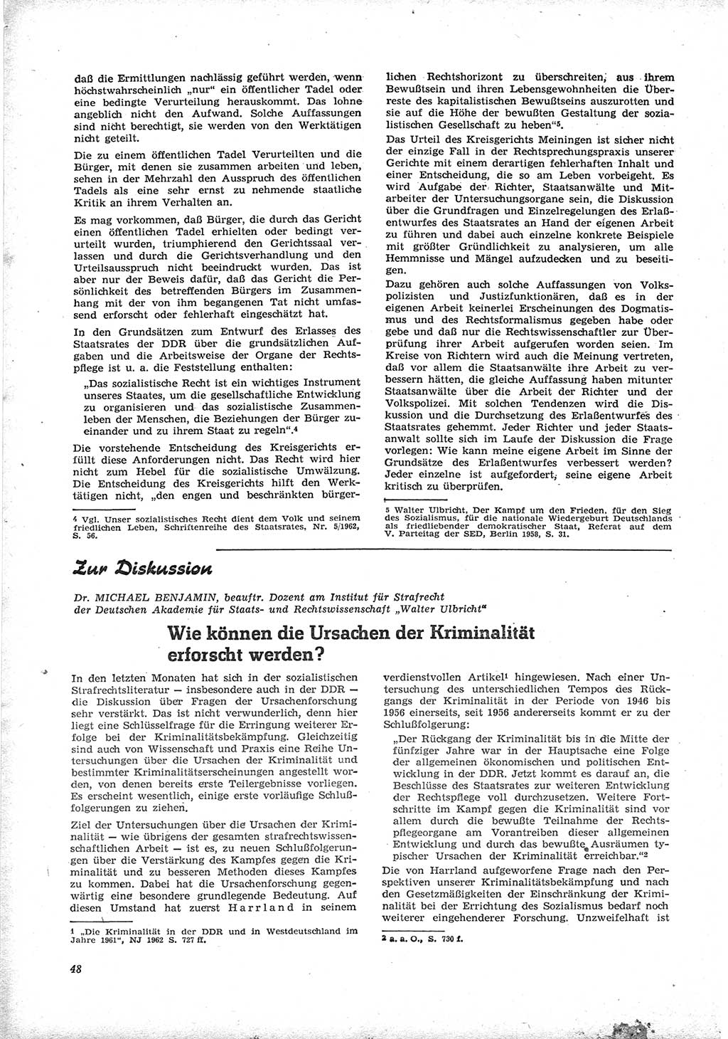 Neue Justiz (NJ), Zeitschrift für Recht und Rechtswissenschaft [Deutsche Demokratische Republik (DDR)], 17. Jahrgang 1963, Seite 48 (NJ DDR 1963, S. 48)