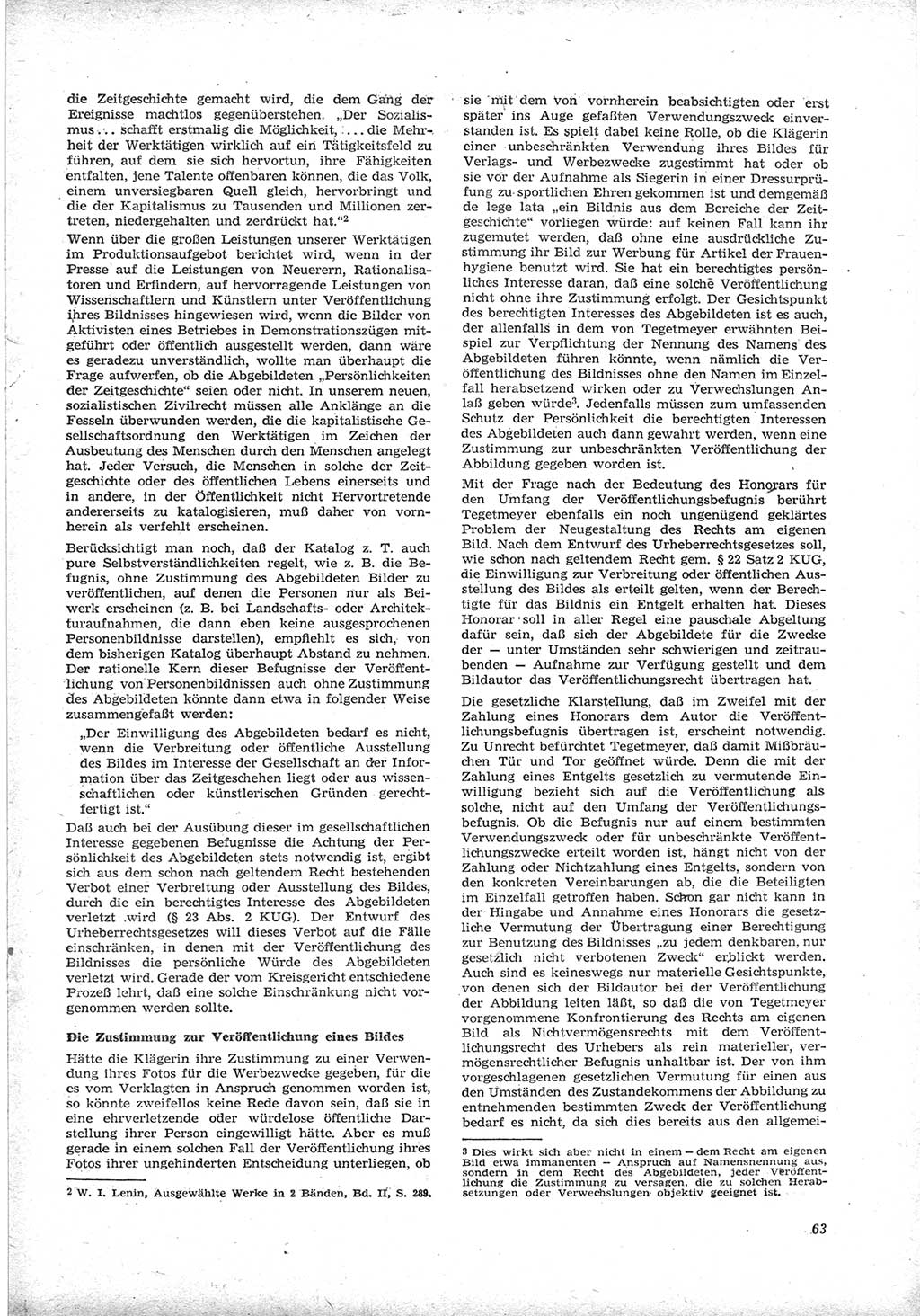 Neue Justiz (NJ), Zeitschrift für Recht und Rechtswissenschaft [Deutsche Demokratische Republik (DDR)], 17. Jahrgang 1963, Seite 63 (NJ DDR 1963, S. 63)