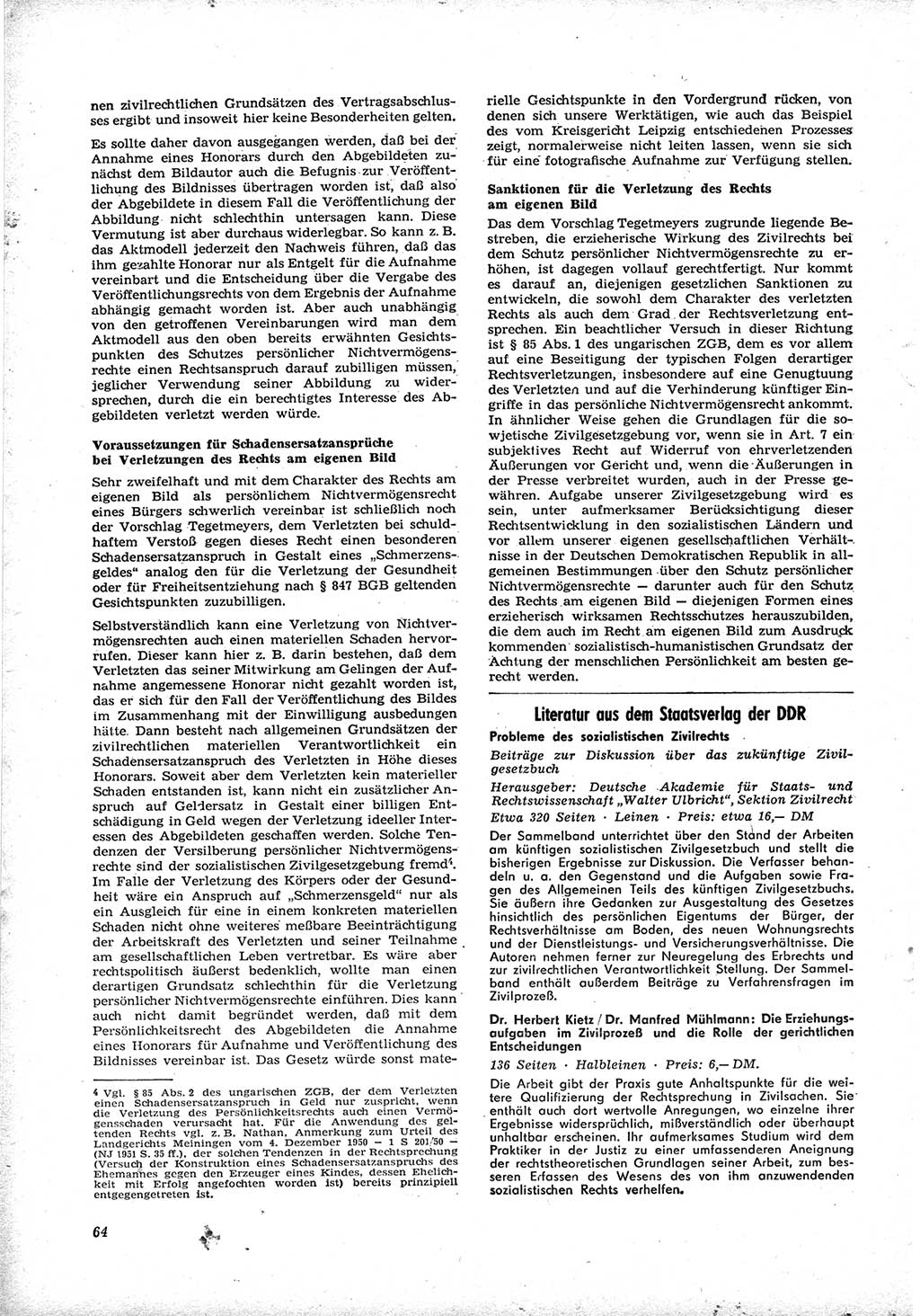 Neue Justiz (NJ), Zeitschrift für Recht und Rechtswissenschaft [Deutsche Demokratische Republik (DDR)], 17. Jahrgang 1963, Seite 64 (NJ DDR 1963, S. 64)