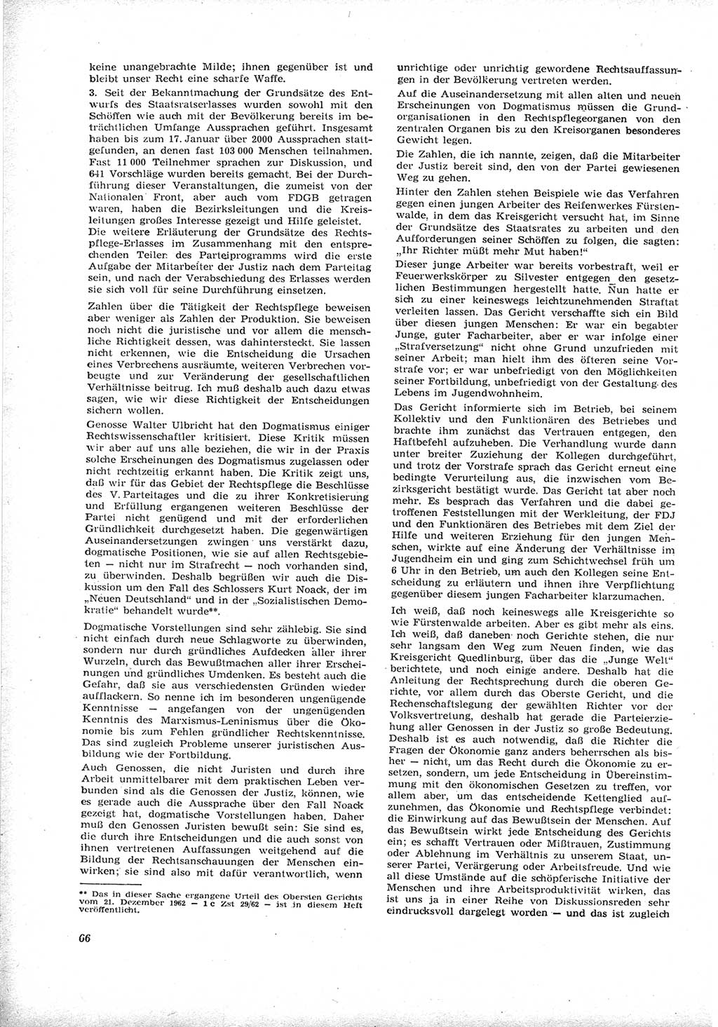 Neue Justiz (NJ), Zeitschrift für Recht und Rechtswissenschaft [Deutsche Demokratische Republik (DDR)], 17. Jahrgang 1963, Seite 66 (NJ DDR 1963, S. 66)