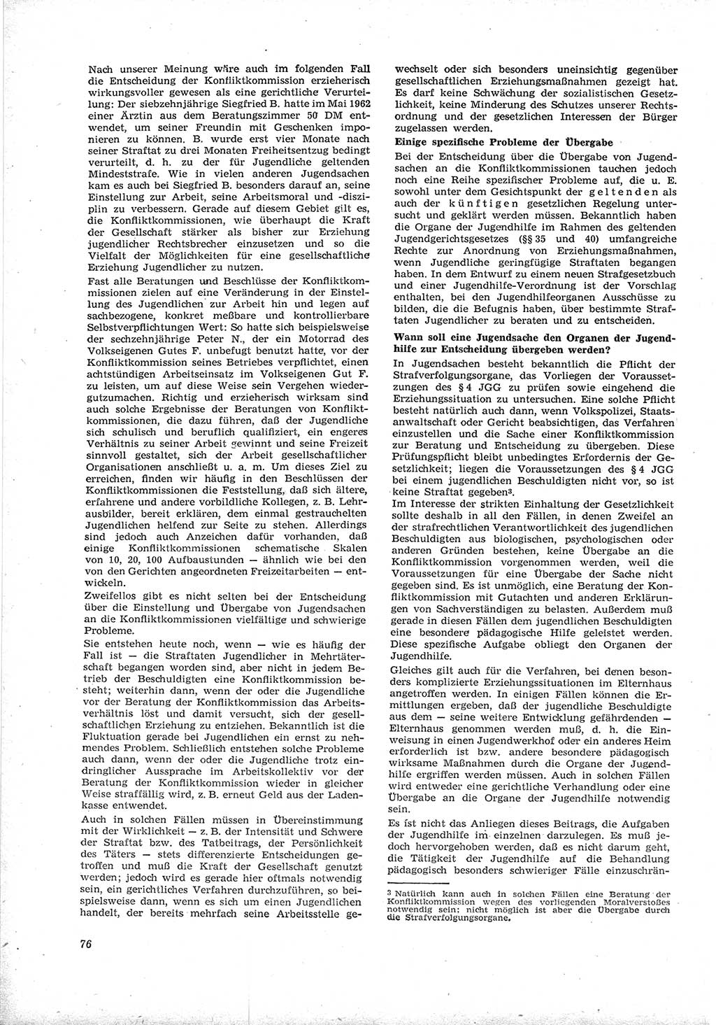 Neue Justiz (NJ), Zeitschrift für Recht und Rechtswissenschaft [Deutsche Demokratische Republik (DDR)], 17. Jahrgang 1963, Seite 76 (NJ DDR 1963, S. 76)