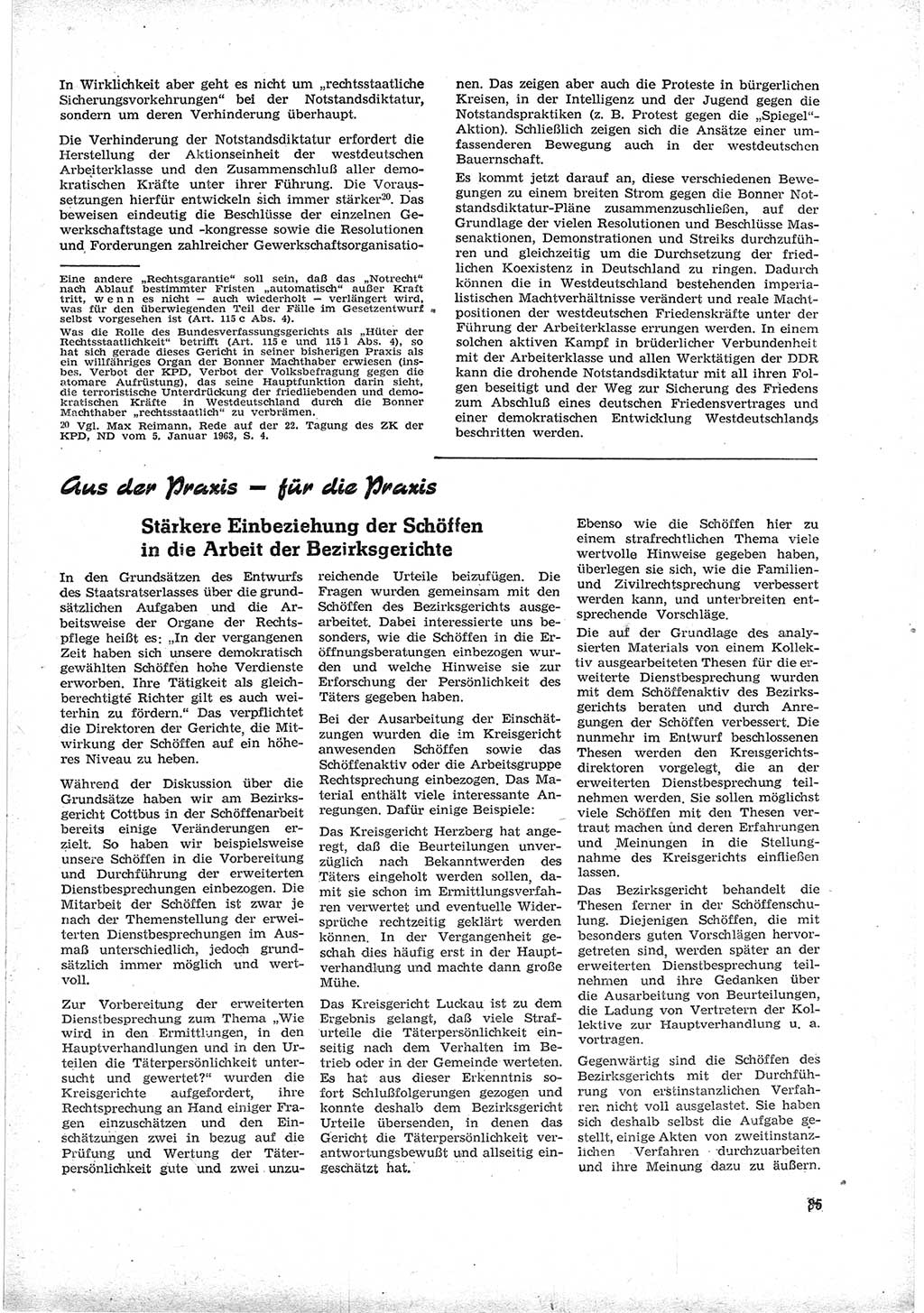 Neue Justiz (NJ), Zeitschrift für Recht und Rechtswissenschaft [Deutsche Demokratische Republik (DDR)], 17. Jahrgang 1963, Seite 85 (NJ DDR 1963, S. 85)