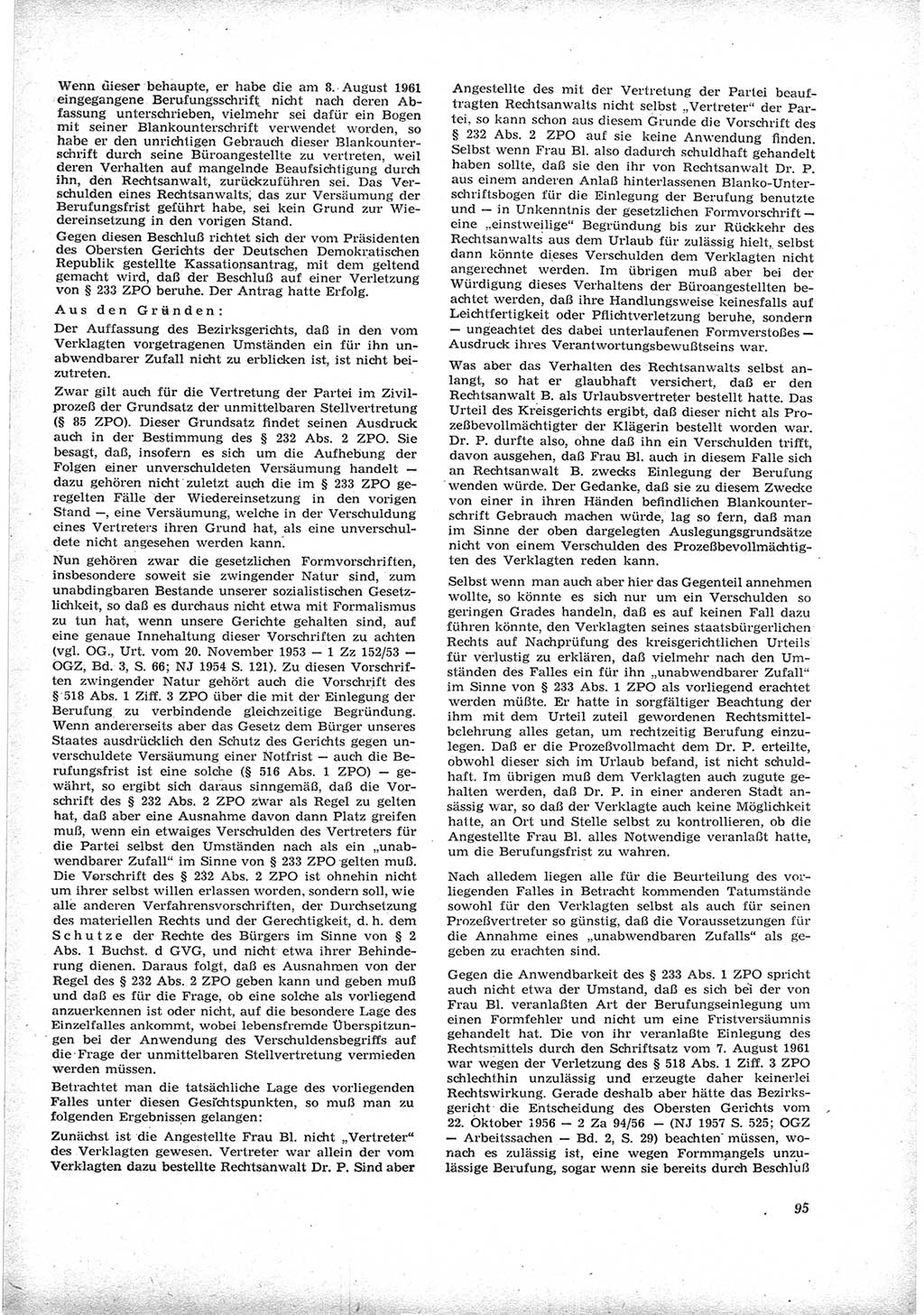 Neue Justiz (NJ), Zeitschrift für Recht und Rechtswissenschaft [Deutsche Demokratische Republik (DDR)], 17. Jahrgang 1963, Seite 95 (NJ DDR 1963, S. 95)