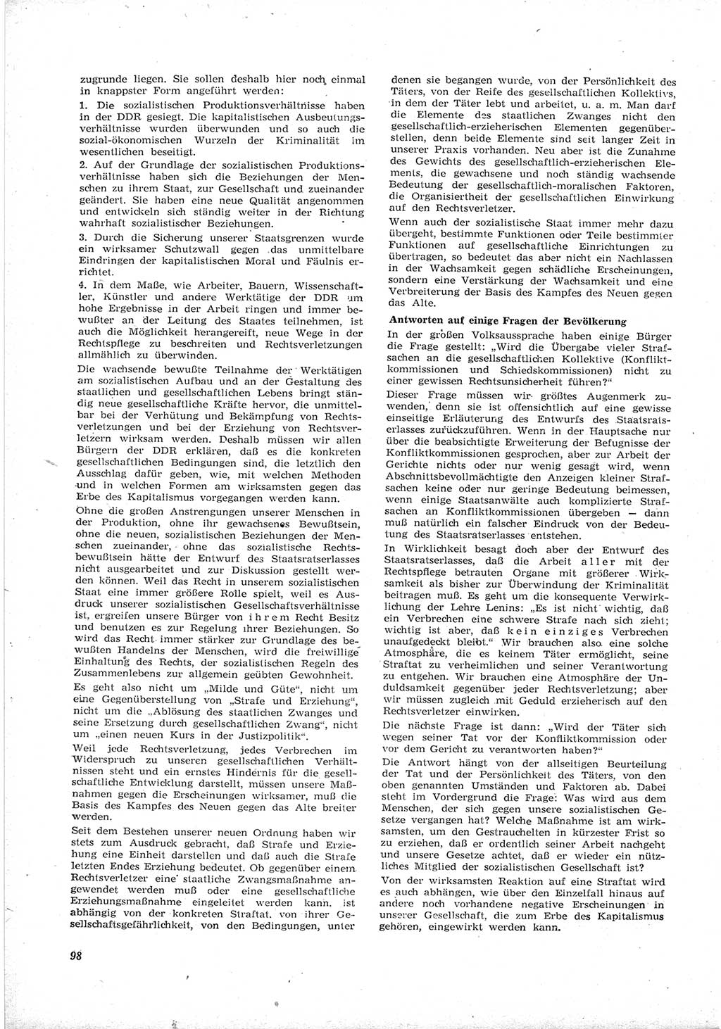 Neue Justiz (NJ), Zeitschrift für Recht und Rechtswissenschaft [Deutsche Demokratische Republik (DDR)], 17. Jahrgang 1963, Seite 98 (NJ DDR 1963, S. 98)