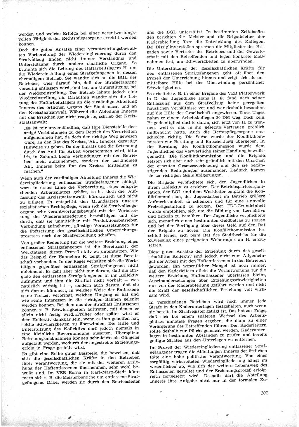 Neue Justiz (NJ), Zeitschrift für Recht und Rechtswissenschaft [Deutsche Demokratische Republik (DDR)], 17. Jahrgang 1963, Seite 101 (NJ DDR 1963, S. 101)