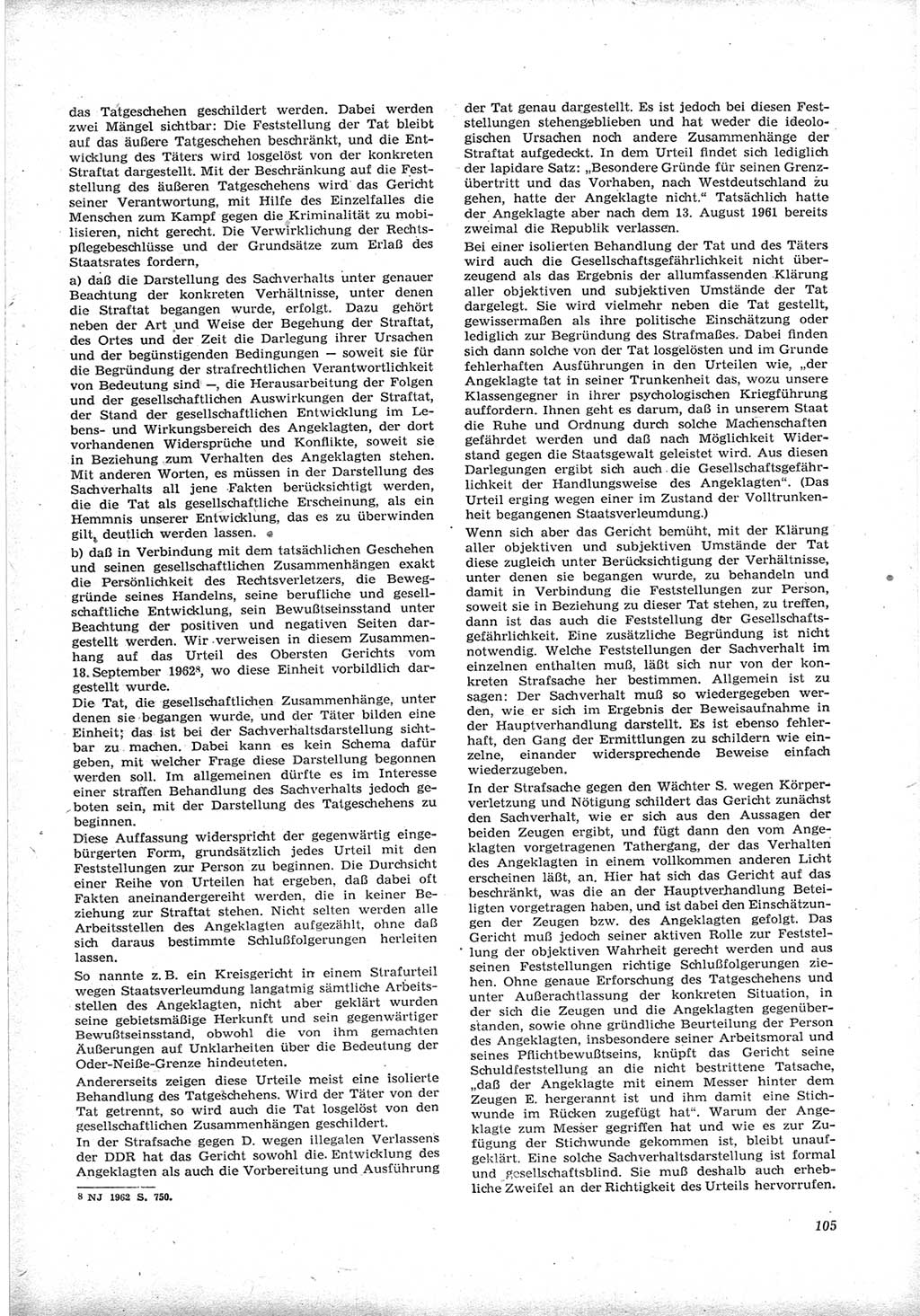 Neue Justiz (NJ), Zeitschrift für Recht und Rechtswissenschaft [Deutsche Demokratische Republik (DDR)], 17. Jahrgang 1963, Seite 105 (NJ DDR 1963, S. 105)