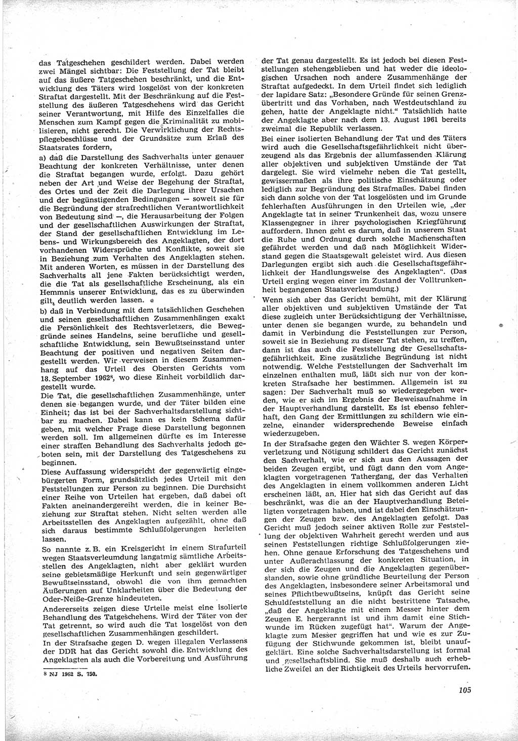 Neue Justiz (NJ), Zeitschrift für Recht und Rechtswissenschaft [Deutsche Demokratische Republik (DDR)], 17. Jahrgang 1963, Seite 105 (NJ DDR 1963, S. 105)