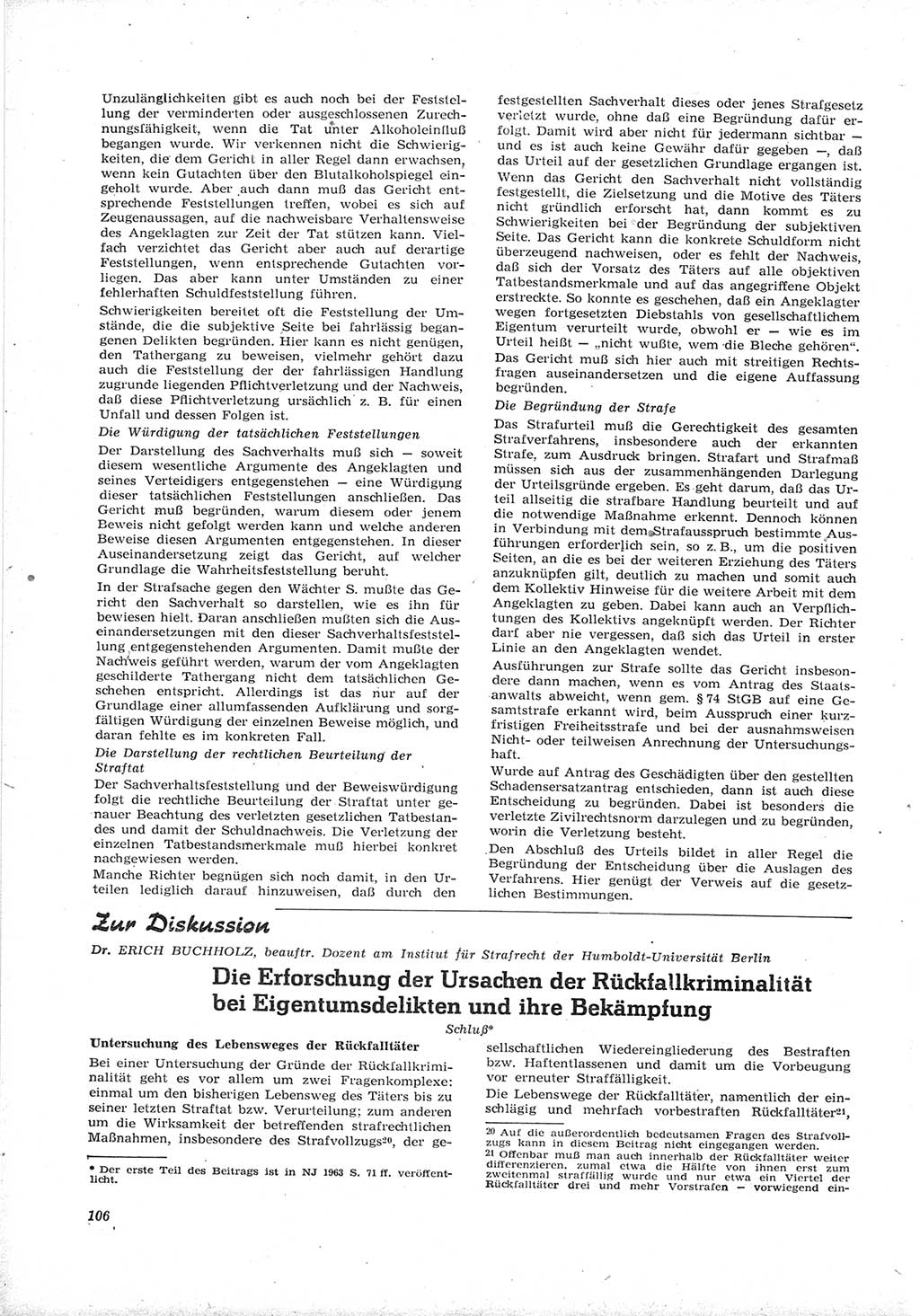 Neue Justiz (NJ), Zeitschrift für Recht und Rechtswissenschaft [Deutsche Demokratische Republik (DDR)], 17. Jahrgang 1963, Seite 106 (NJ DDR 1963, S. 106)