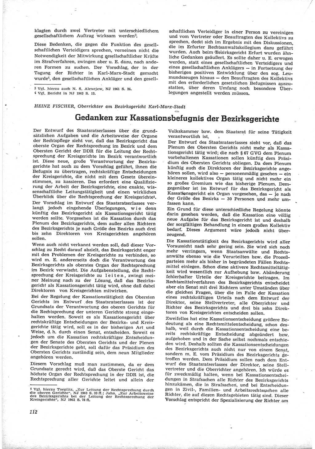 Neue Justiz (NJ), Zeitschrift für Recht und Rechtswissenschaft [Deutsche Demokratische Republik (DDR)], 17. Jahrgang 1963, Seite 112 (NJ DDR 1963, S. 112)