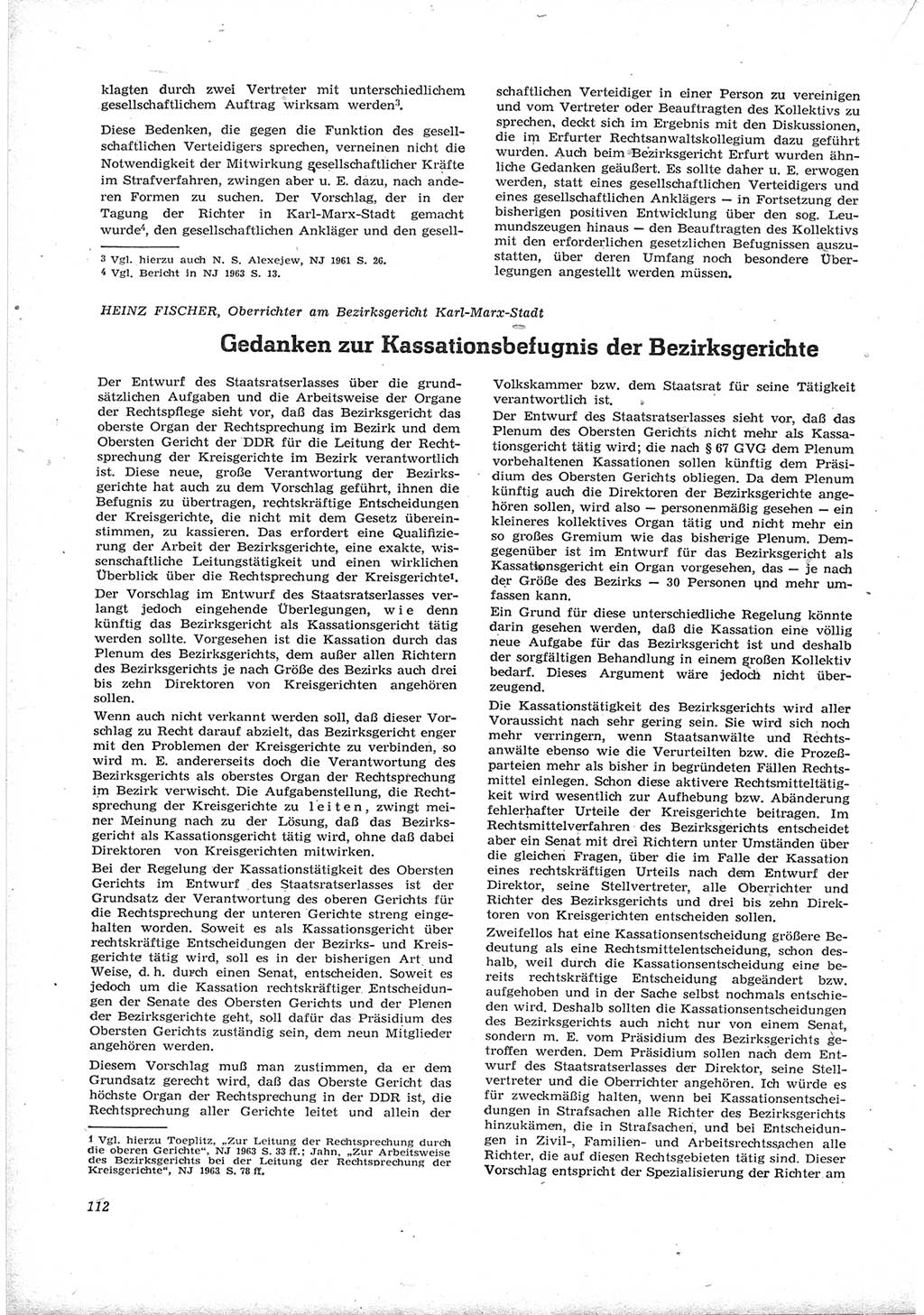 Neue Justiz (NJ), Zeitschrift für Recht und Rechtswissenschaft [Deutsche Demokratische Republik (DDR)], 17. Jahrgang 1963, Seite 112 (NJ DDR 1963, S. 112)