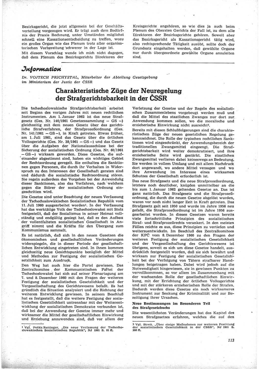 Neue Justiz (NJ), Zeitschrift für Recht und Rechtswissenschaft [Deutsche Demokratische Republik (DDR)], 17. Jahrgang 1963, Seite 113 (NJ DDR 1963, S. 113)
