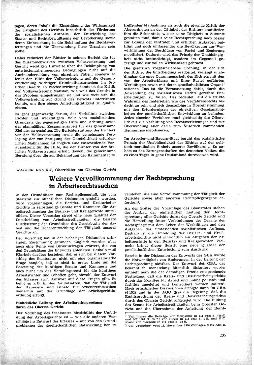 Neue Justiz (NJ), Zeitschrift für Recht und Rechtswissenschaft [Deutsche Demokratische Republik (DDR)], 17. Jahrgang 1963, Seite 135 (NJ DDR 1963, S. 135)