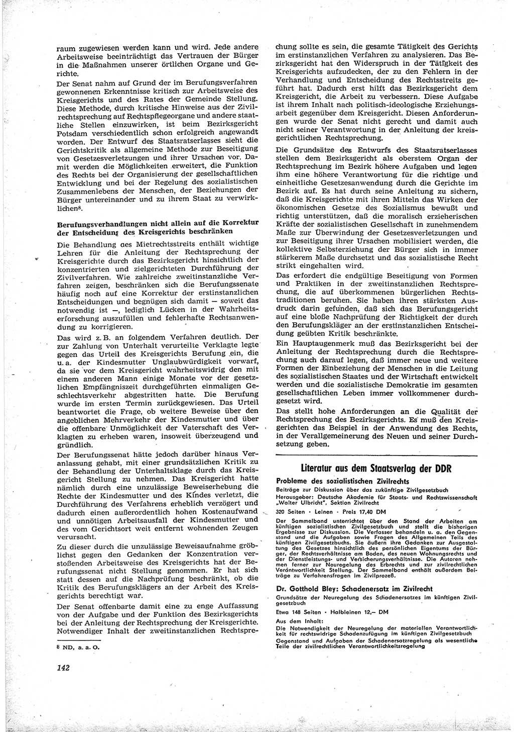 Neue Justiz (NJ), Zeitschrift für Recht und Rechtswissenschaft [Deutsche Demokratische Republik (DDR)], 17. Jahrgang 1963, Seite 142 (NJ DDR 1963, S. 142)