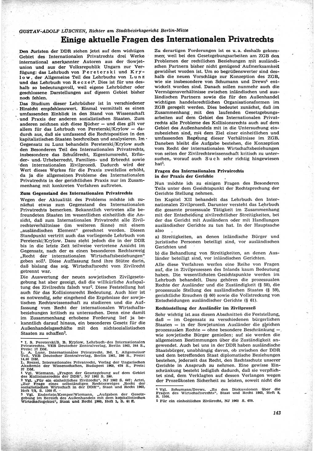 Neue Justiz (NJ), Zeitschrift für Recht und Rechtswissenschaft [Deutsche Demokratische Republik (DDR)], 17. Jahrgang 1963, Seite 143 (NJ DDR 1963, S. 143)