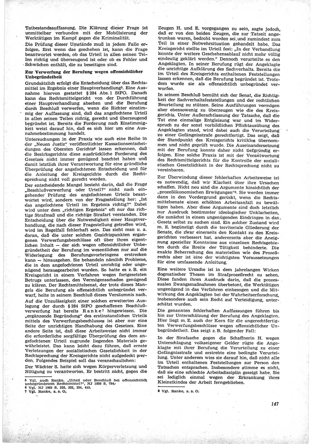 Neue Justiz (NJ), Zeitschrift für Recht und Rechtswissenschaft [Deutsche Demokratische Republik (DDR)], 17. Jahrgang 1963, Seite 147 (NJ DDR 1963, S. 147)