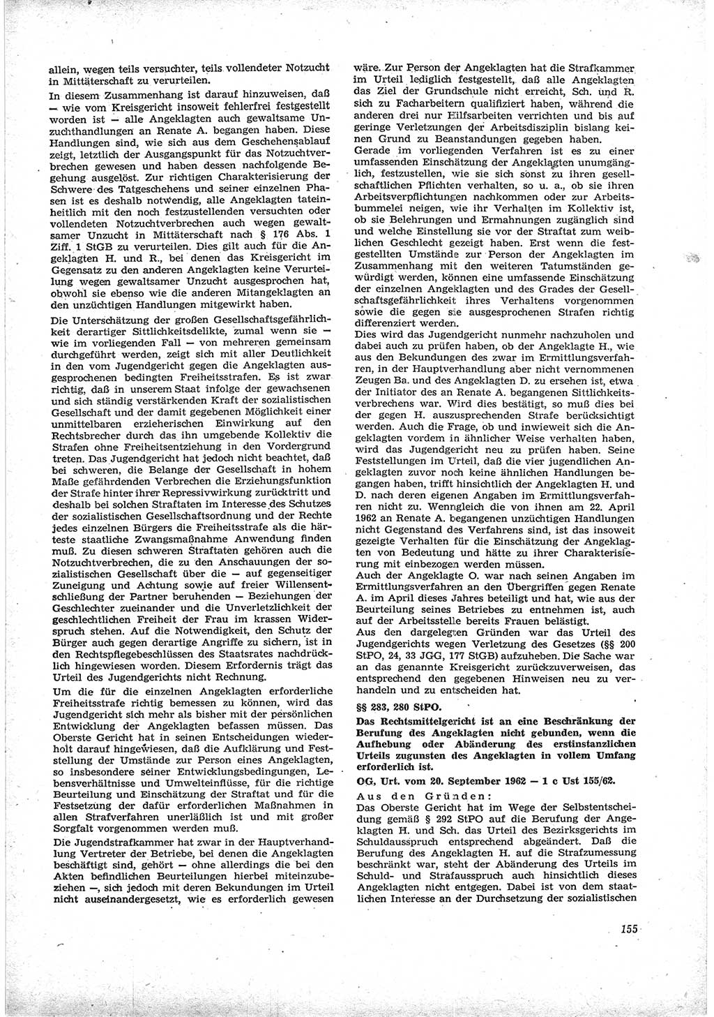 Neue Justiz (NJ), Zeitschrift für Recht und Rechtswissenschaft [Deutsche Demokratische Republik (DDR)], 17. Jahrgang 1963, Seite 155 (NJ DDR 1963, S. 155)