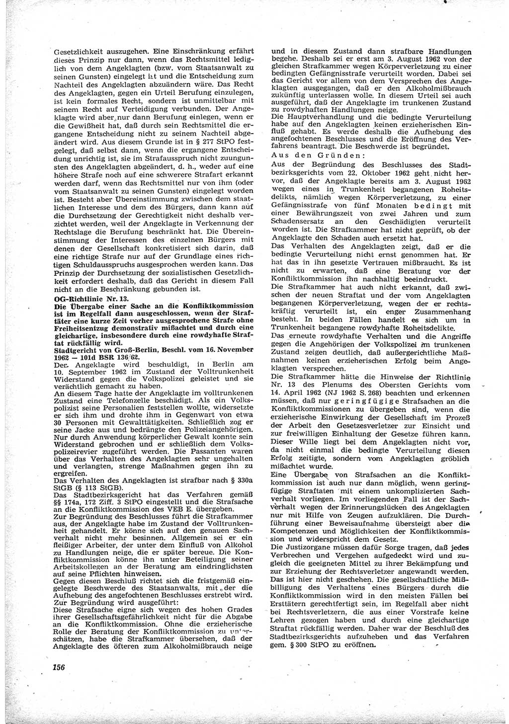Neue Justiz (NJ), Zeitschrift für Recht und Rechtswissenschaft [Deutsche Demokratische Republik (DDR)], 17. Jahrgang 1963, Seite 156 (NJ DDR 1963, S. 156)
