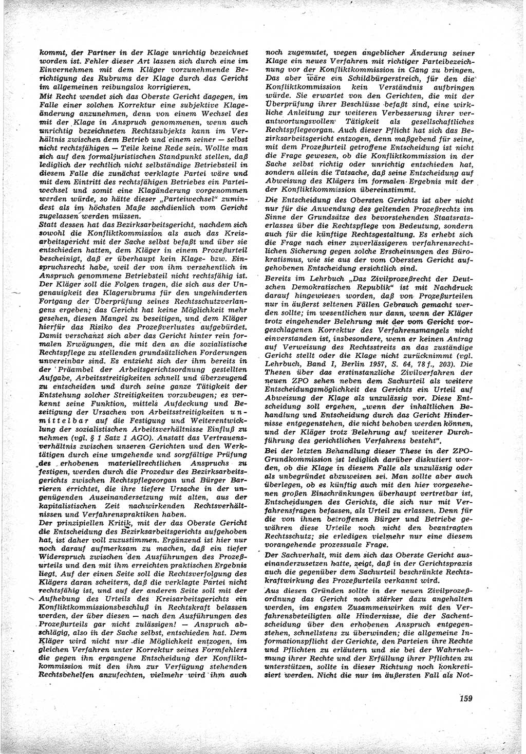 Neue Justiz (NJ), Zeitschrift für Recht und Rechtswissenschaft [Deutsche Demokratische Republik (DDR)], 17. Jahrgang 1963, Seite 159 (NJ DDR 1963, S. 159)