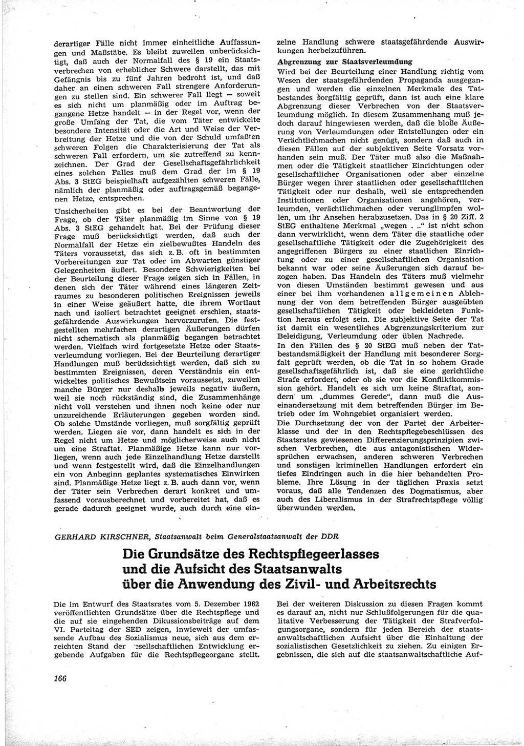 Neue Justiz (NJ), Zeitschrift für Recht und Rechtswissenschaft [Deutsche Demokratische Republik (DDR)], 17. Jahrgang 1963, Seite 166 (NJ DDR 1963, S. 166)