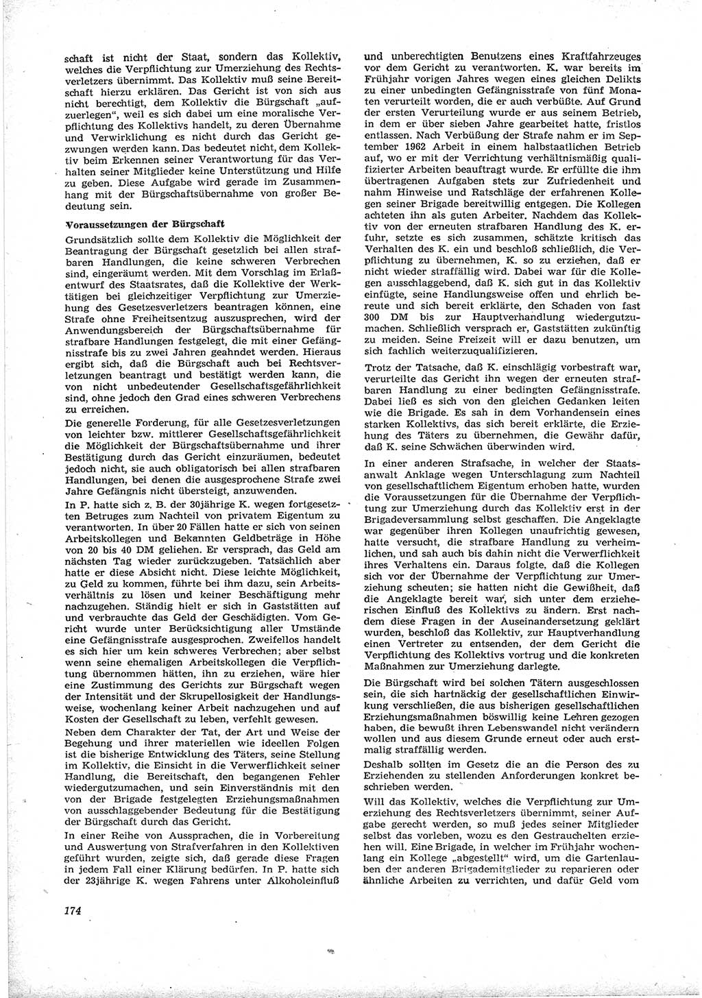 Neue Justiz (NJ), Zeitschrift für Recht und Rechtswissenschaft [Deutsche Demokratische Republik (DDR)], 17. Jahrgang 1963, Seite 174 (NJ DDR 1963, S. 174)