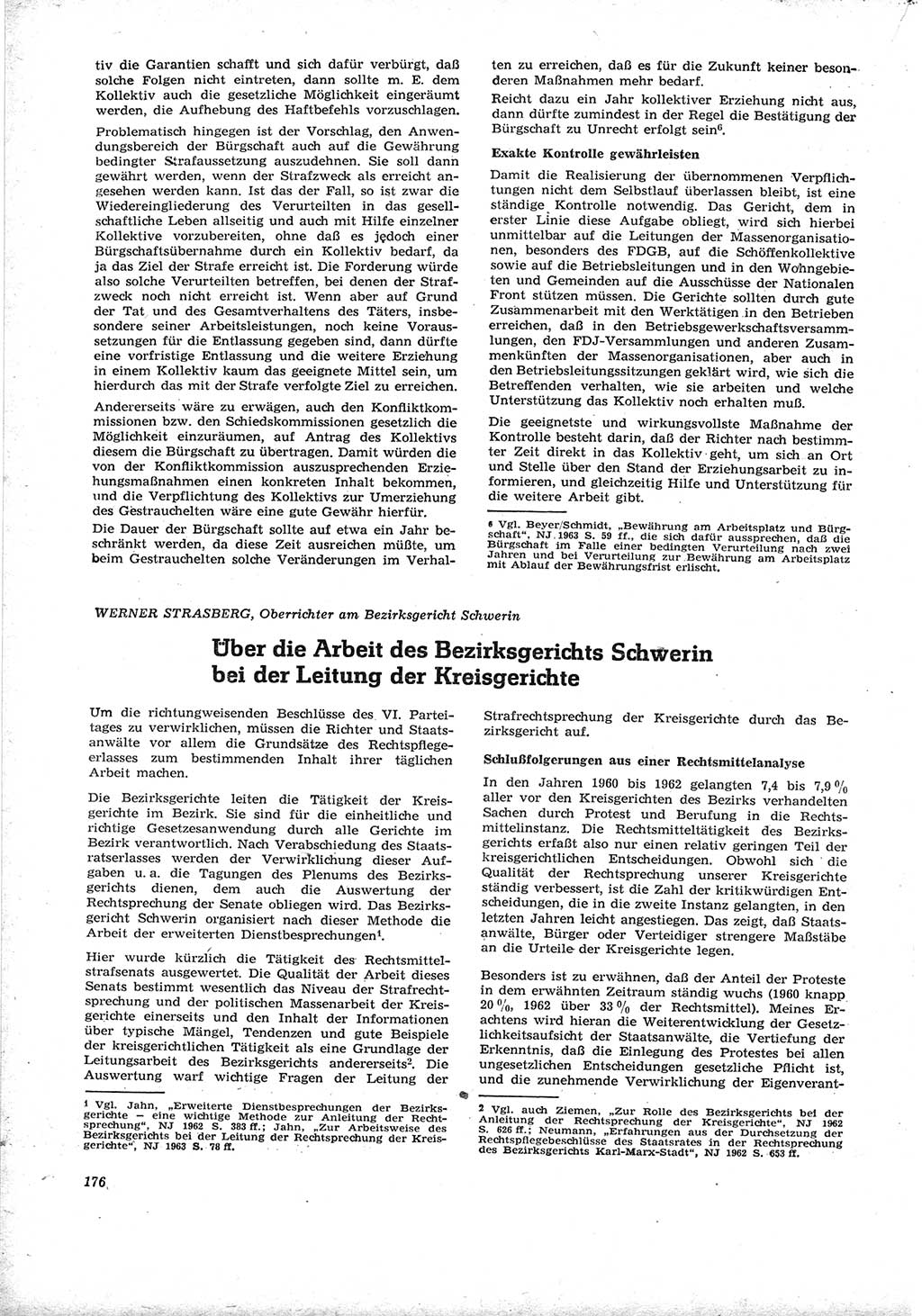 Neue Justiz (NJ), Zeitschrift für Recht und Rechtswissenschaft [Deutsche Demokratische Republik (DDR)], 17. Jahrgang 1963, Seite 176 (NJ DDR 1963, S. 176)