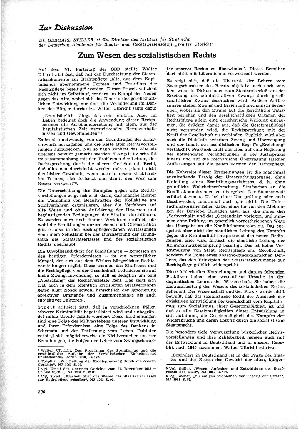 Neue Justiz (NJ), Zeitschrift für Recht und Rechtswissenschaft [Deutsche Demokratische Republik (DDR)], 17. Jahrgang 1963, Seite 200 (NJ DDR 1963, S. 200)