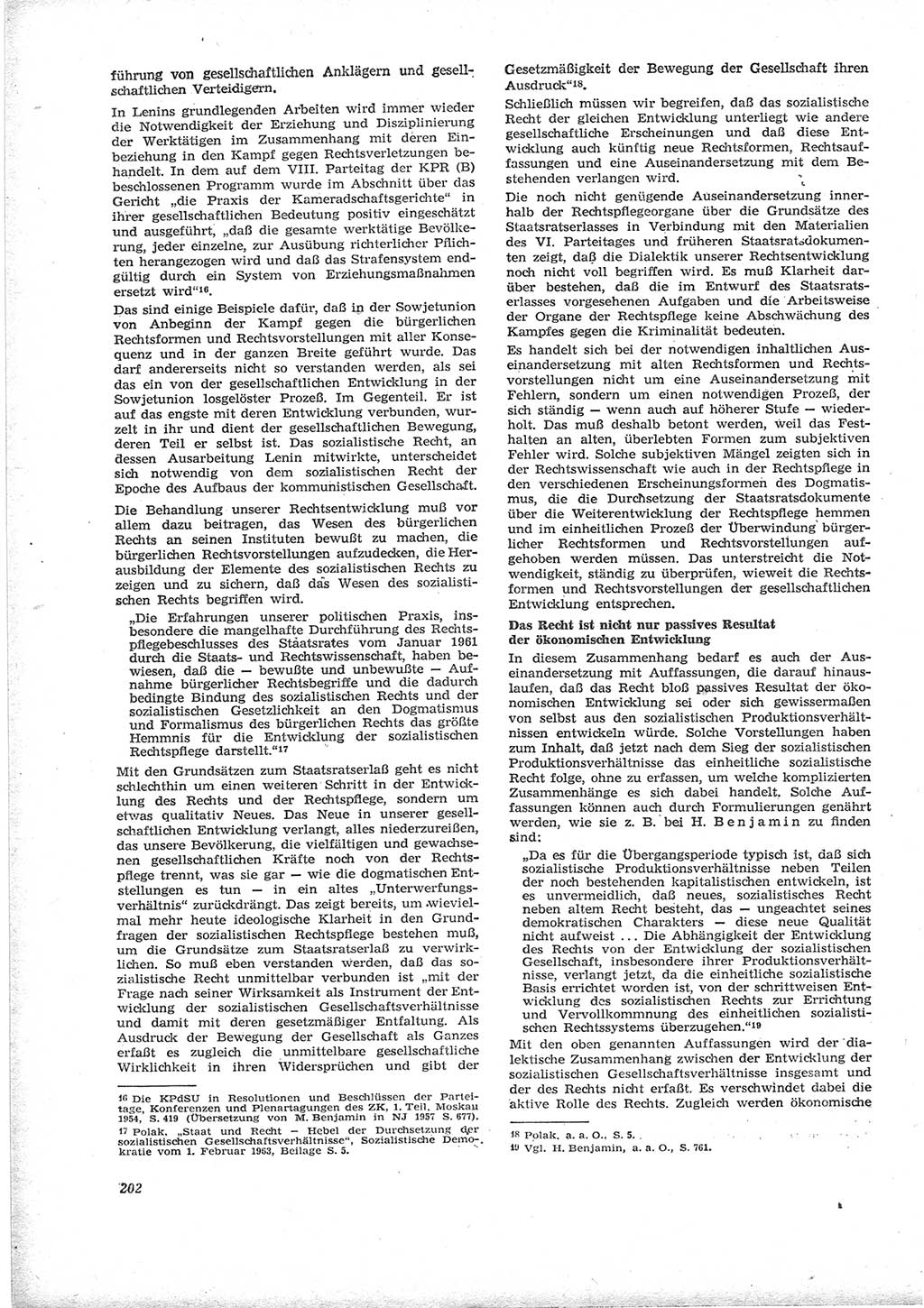 Neue Justiz (NJ), Zeitschrift für Recht und Rechtswissenschaft [Deutsche Demokratische Republik (DDR)], 17. Jahrgang 1963, Seite 202 (NJ DDR 1963, S. 202)