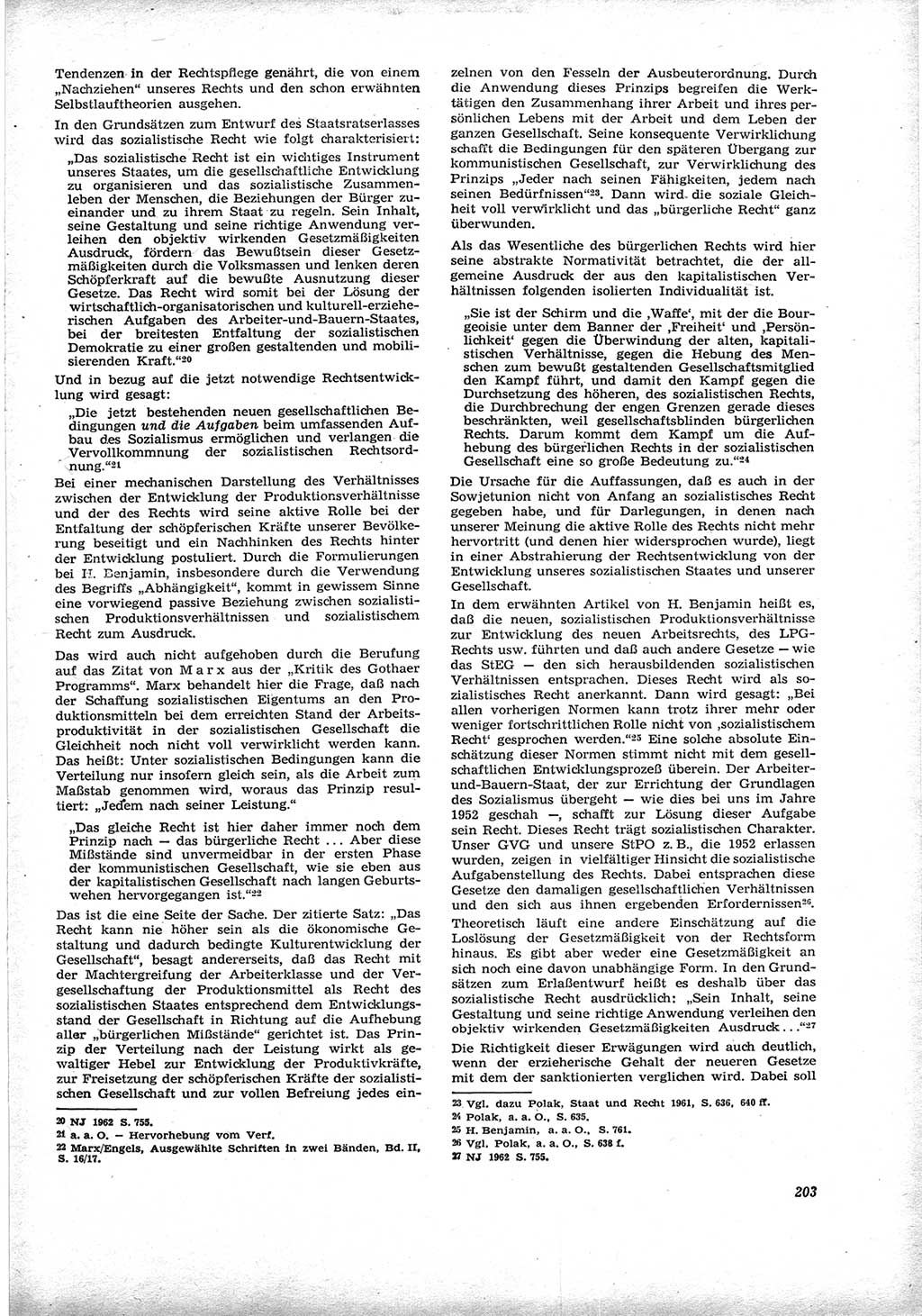Neue Justiz (NJ), Zeitschrift für Recht und Rechtswissenschaft [Deutsche Demokratische Republik (DDR)], 17. Jahrgang 1963, Seite 203 (NJ DDR 1963, S. 203)