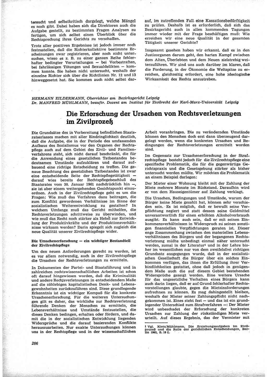 Neue Justiz (NJ), Zeitschrift für Recht und Rechtswissenschaft [Deutsche Demokratische Republik (DDR)], 17. Jahrgang 1963, Seite 206 (NJ DDR 1963, S. 206)