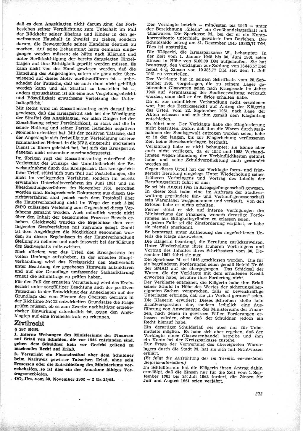 Neue Justiz (NJ), Zeitschrift für Recht und Rechtswissenschaft [Deutsche Demokratische Republik (DDR)], 17. Jahrgang 1963, Seite 223 (NJ DDR 1963, S. 223)