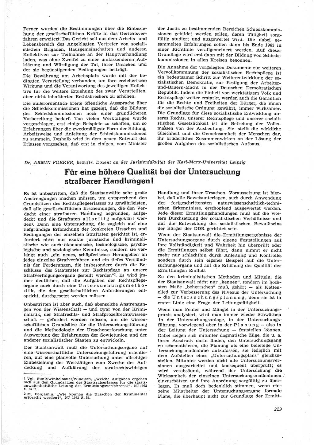Neue Justiz (NJ), Zeitschrift für Recht und Rechtswissenschaft [Deutsche Demokratische Republik (DDR)], 17. Jahrgang 1963, Seite 229 (NJ DDR 1963, S. 229)