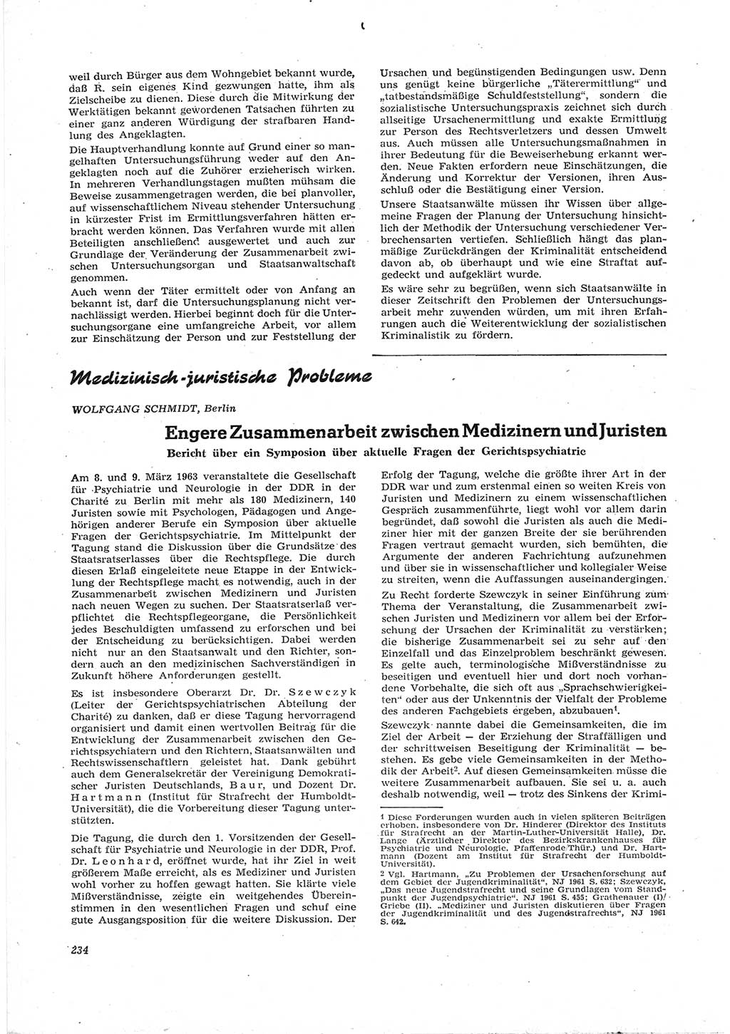 Neue Justiz (NJ), Zeitschrift für Recht und Rechtswissenschaft [Deutsche Demokratische Republik (DDR)], 17. Jahrgang 1963, Seite 234 (NJ DDR 1963, S. 234)