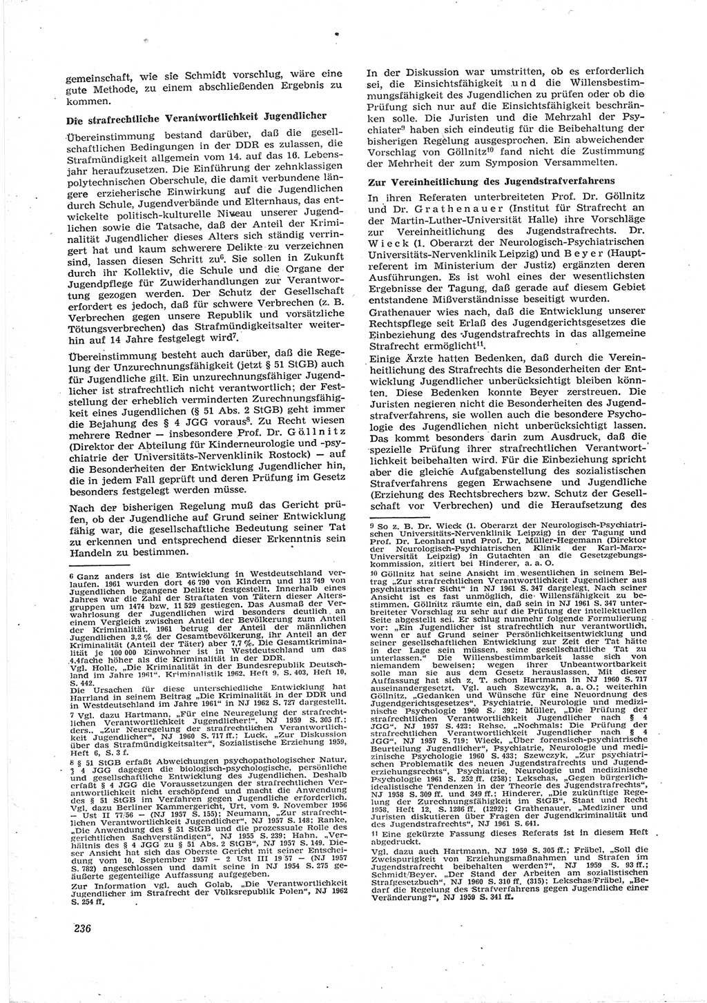 Neue Justiz (NJ), Zeitschrift für Recht und Rechtswissenschaft [Deutsche Demokratische Republik (DDR)], 17. Jahrgang 1963, Seite 236 (NJ DDR 1963, S. 236)