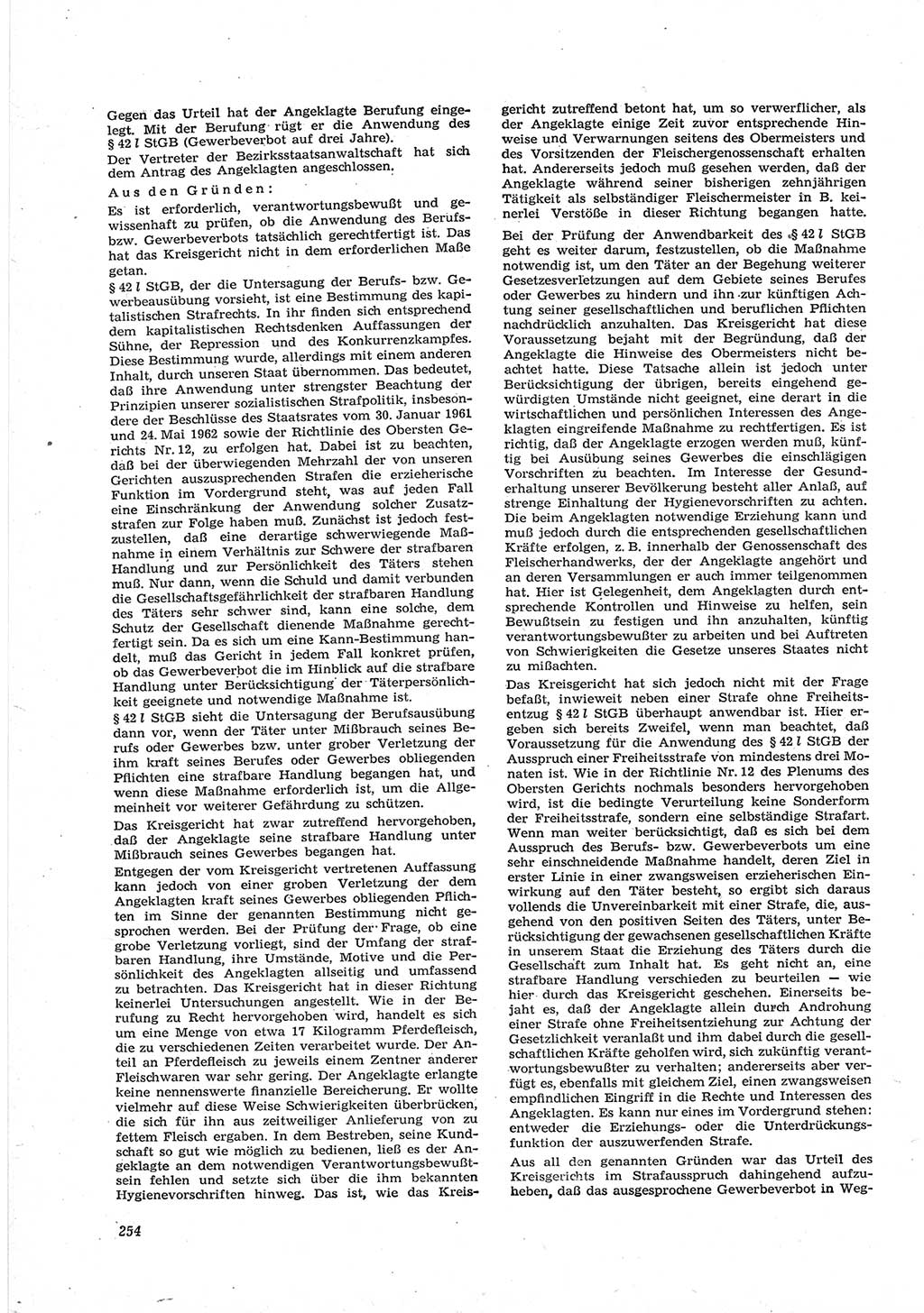 Neue Justiz (NJ), Zeitschrift für Recht und Rechtswissenschaft [Deutsche Demokratische Republik (DDR)], 17. Jahrgang 1963, Seite 254 (NJ DDR 1963, S. 254)