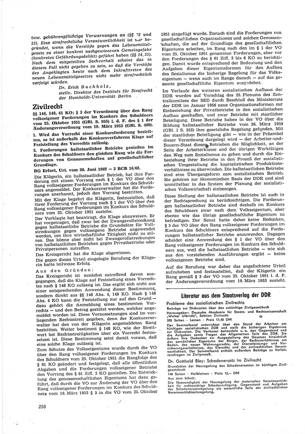 Neue Justiz (NJ), Zeitschrift für Recht und Rechtswissenschaft [Deutsche Demokratische Republik (DDR)], 17. Jahrgang 1963, Seite 256 (NJ DDR 1963, S. 256)