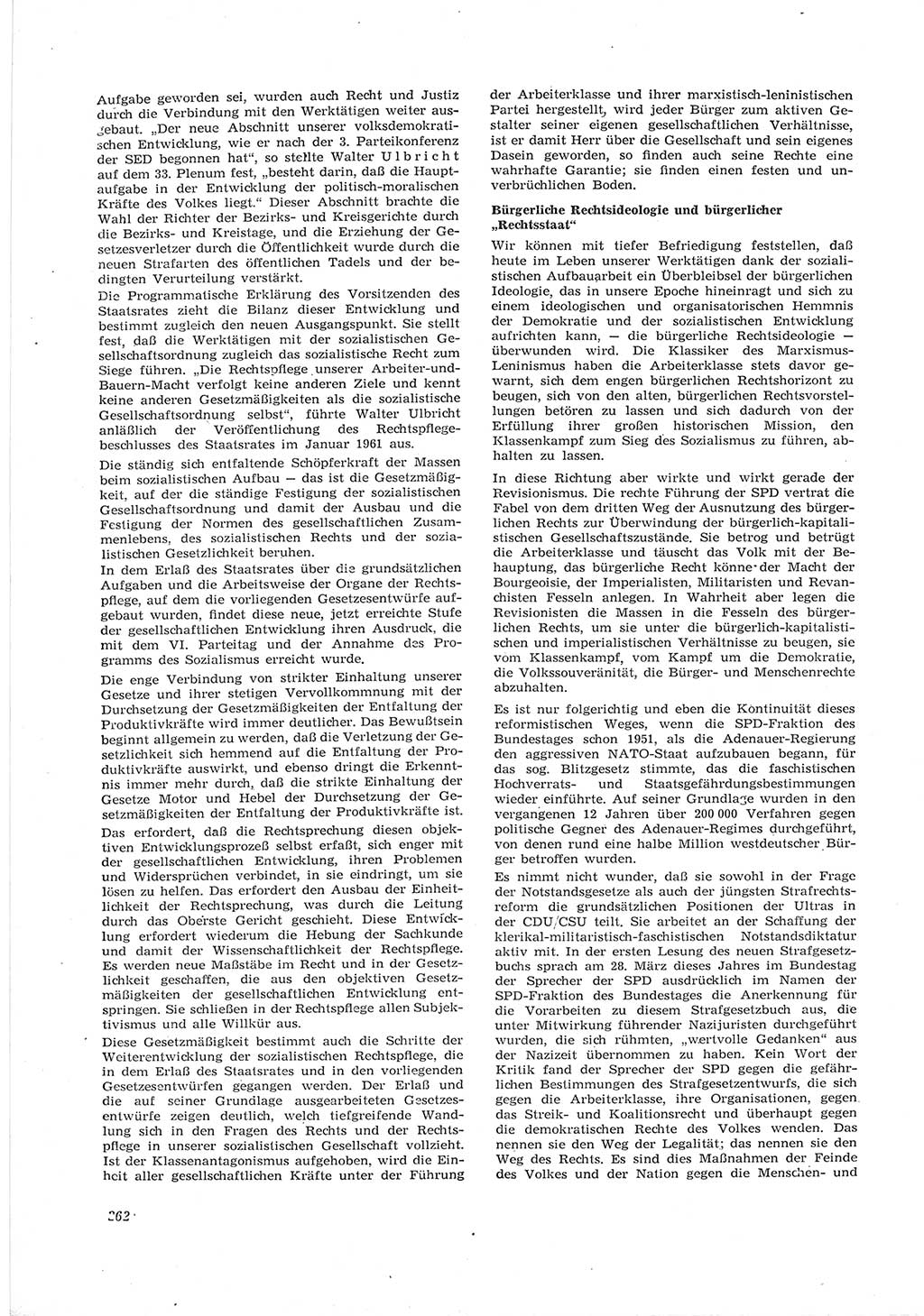 Neue Justiz (NJ), Zeitschrift für Recht und Rechtswissenschaft [Deutsche Demokratische Republik (DDR)], 17. Jahrgang 1963, Seite 262 (NJ DDR 1963, S. 262)