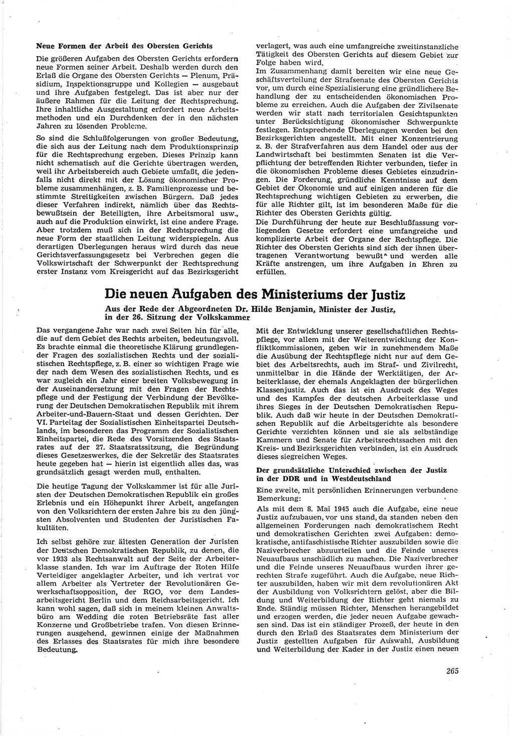 Neue Justiz (NJ), Zeitschrift für Recht und Rechtswissenschaft [Deutsche Demokratische Republik (DDR)], 17. Jahrgang 1963, Seite 265 (NJ DDR 1963, S. 265)