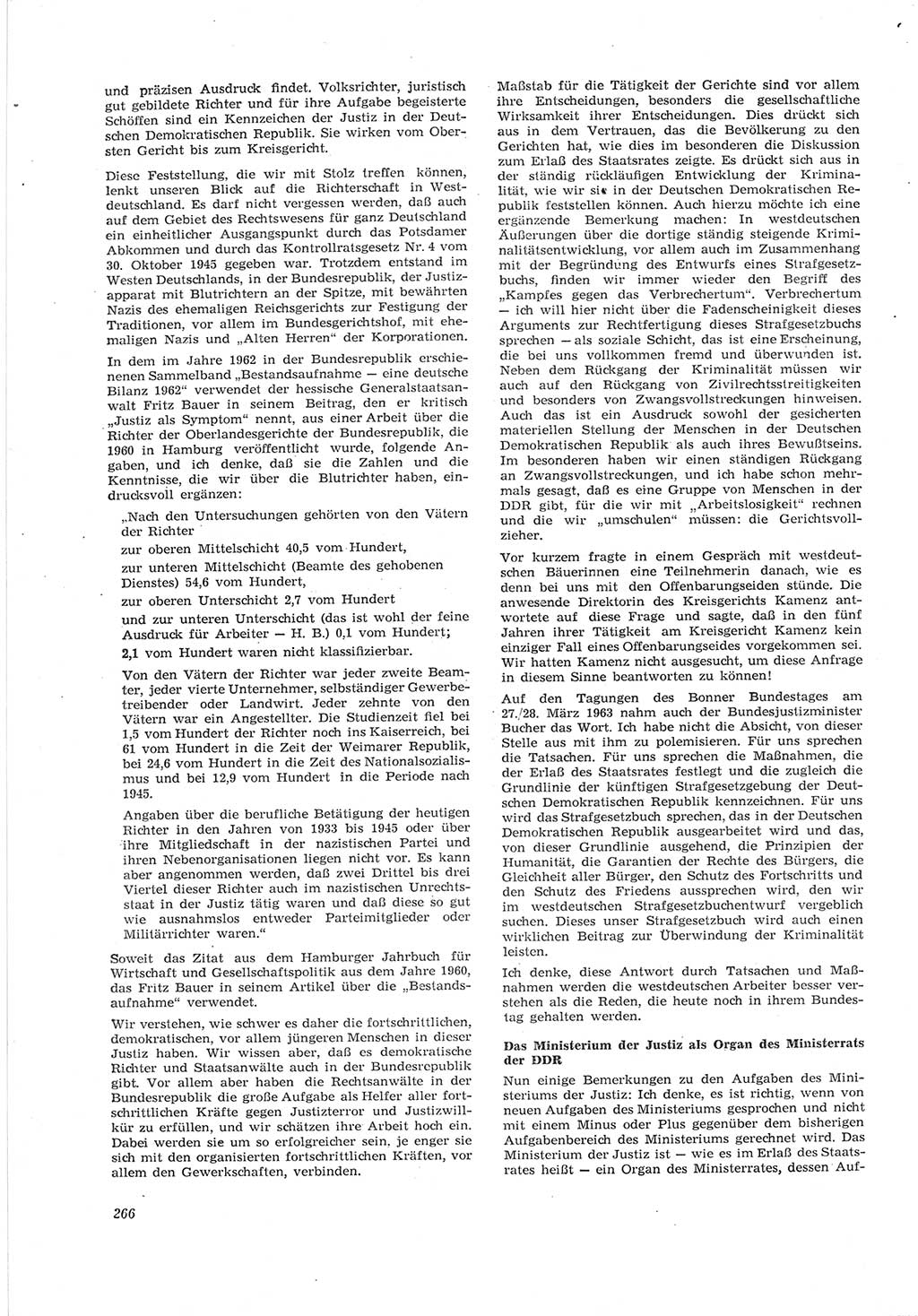 Neue Justiz (NJ), Zeitschrift für Recht und Rechtswissenschaft [Deutsche Demokratische Republik (DDR)], 17. Jahrgang 1963, Seite 266 (NJ DDR 1963, S. 266)