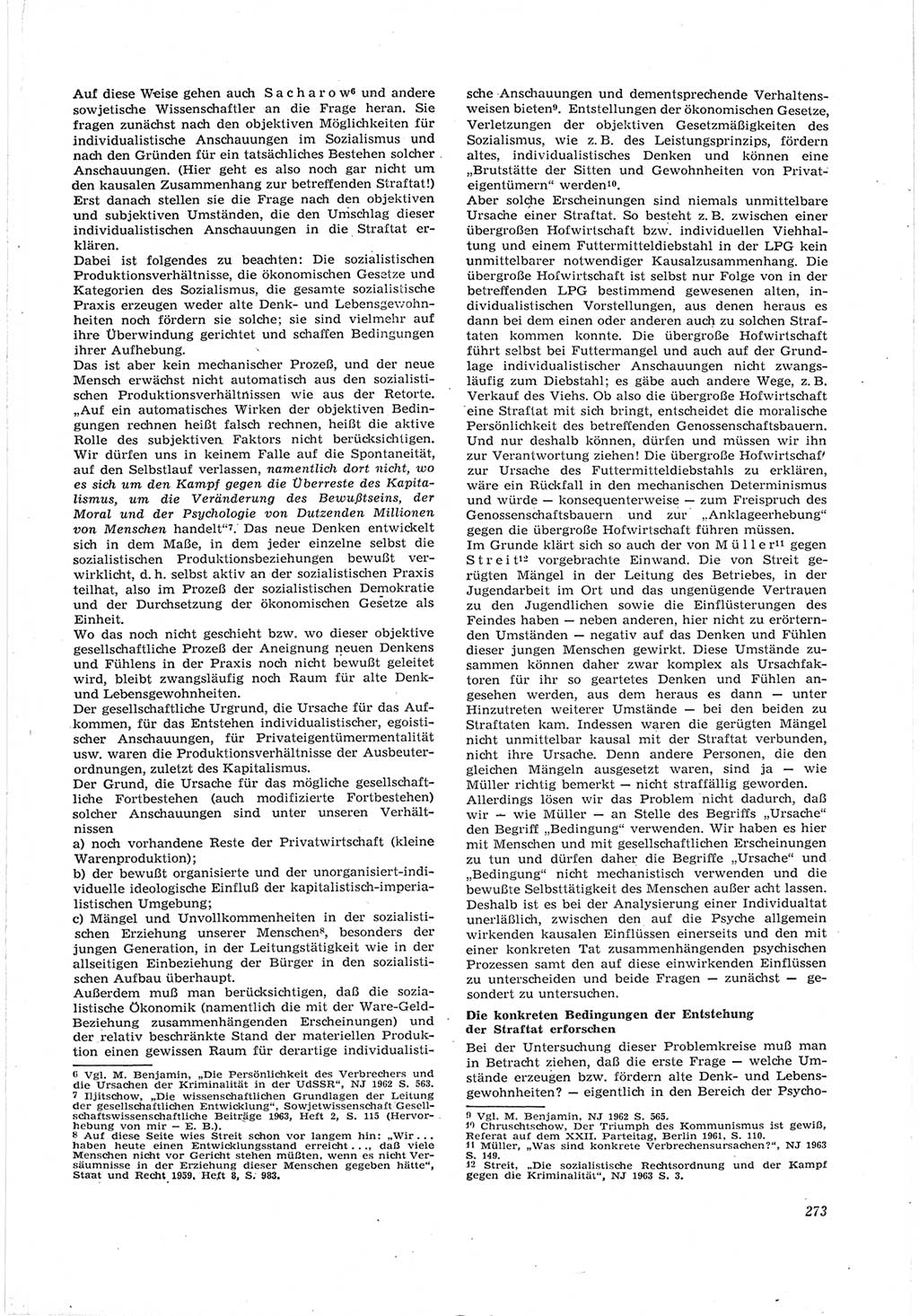 Neue Justiz (NJ), Zeitschrift für Recht und Rechtswissenschaft [Deutsche Demokratische Republik (DDR)], 17. Jahrgang 1963, Seite 273 (NJ DDR 1963, S. 273)