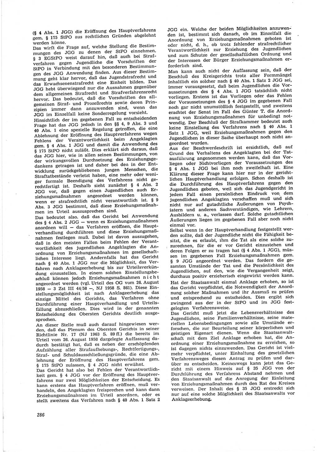 Neue Justiz (NJ), Zeitschrift für Recht und Rechtswissenschaft [Deutsche Demokratische Republik (DDR)], 17. Jahrgang 1963, Seite 286 (NJ DDR 1963, S. 286)