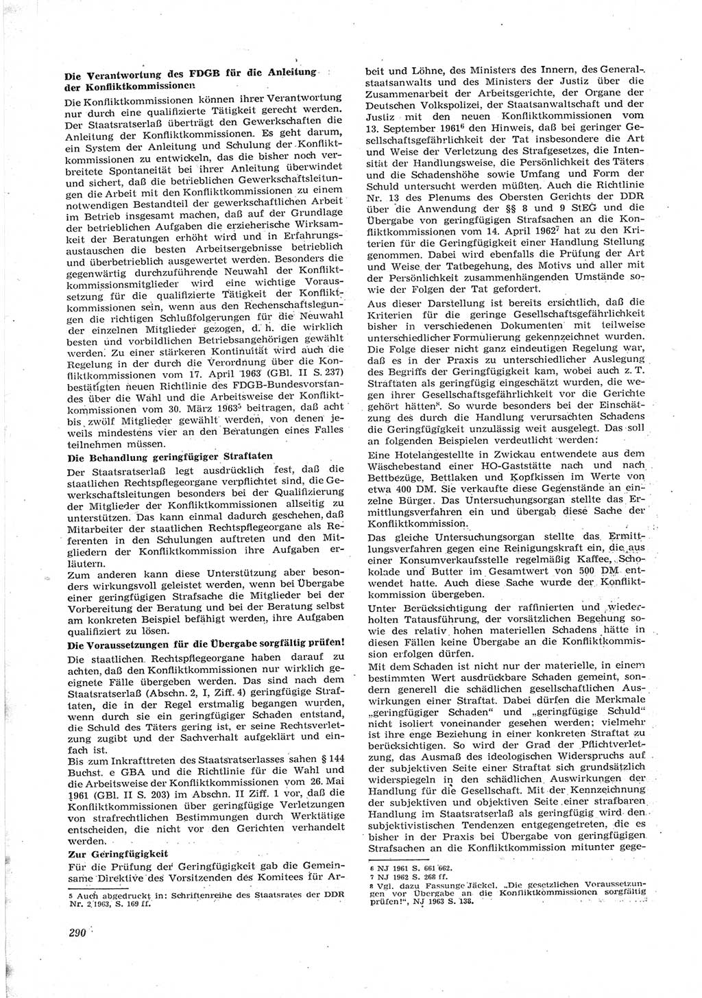 Neue Justiz (NJ), Zeitschrift für Recht und Rechtswissenschaft [Deutsche Demokratische Republik (DDR)], 17. Jahrgang 1963, Seite 290 (NJ DDR 1963, S. 290)
