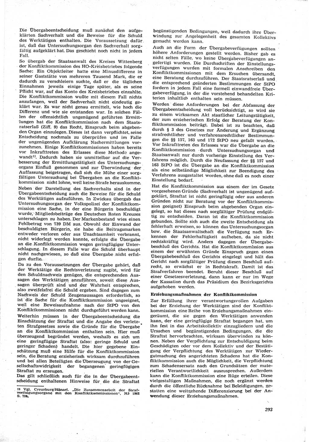 Neue Justiz (NJ), Zeitschrift für Recht und Rechtswissenschaft [Deutsche Demokratische Republik (DDR)], 17. Jahrgang 1963, Seite 293 (NJ DDR 1963, S. 293)